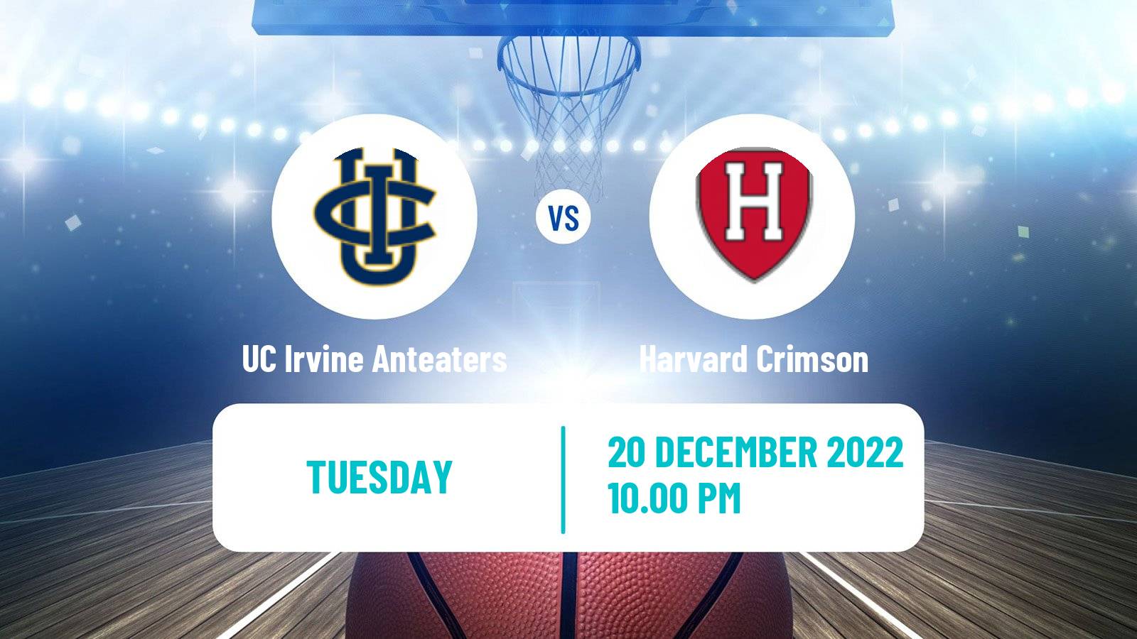 Basketball NCAA College Basketball UC Irvine Anteaters - Harvard Crimson