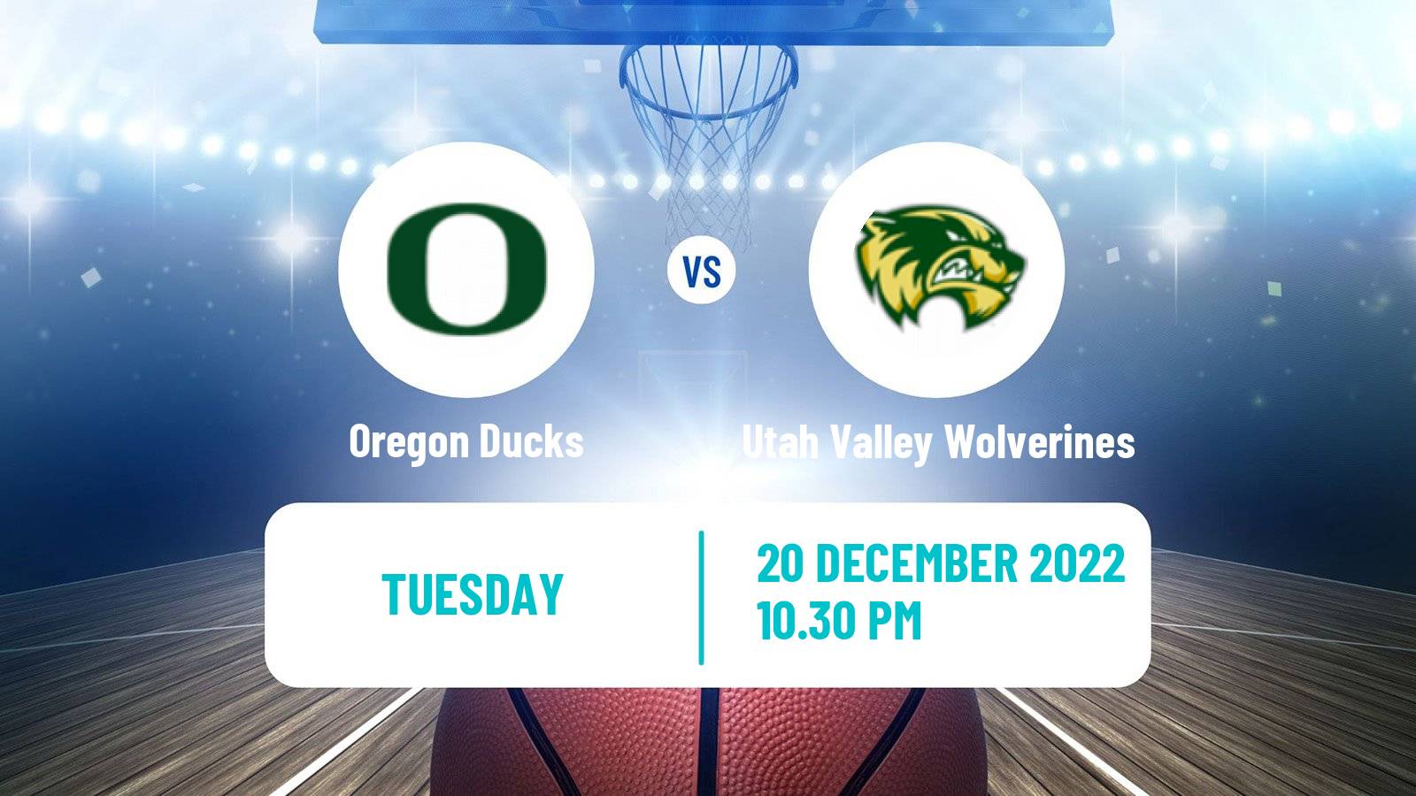 Basketball NCAA College Basketball Oregon Ducks - Utah Valley Wolverines