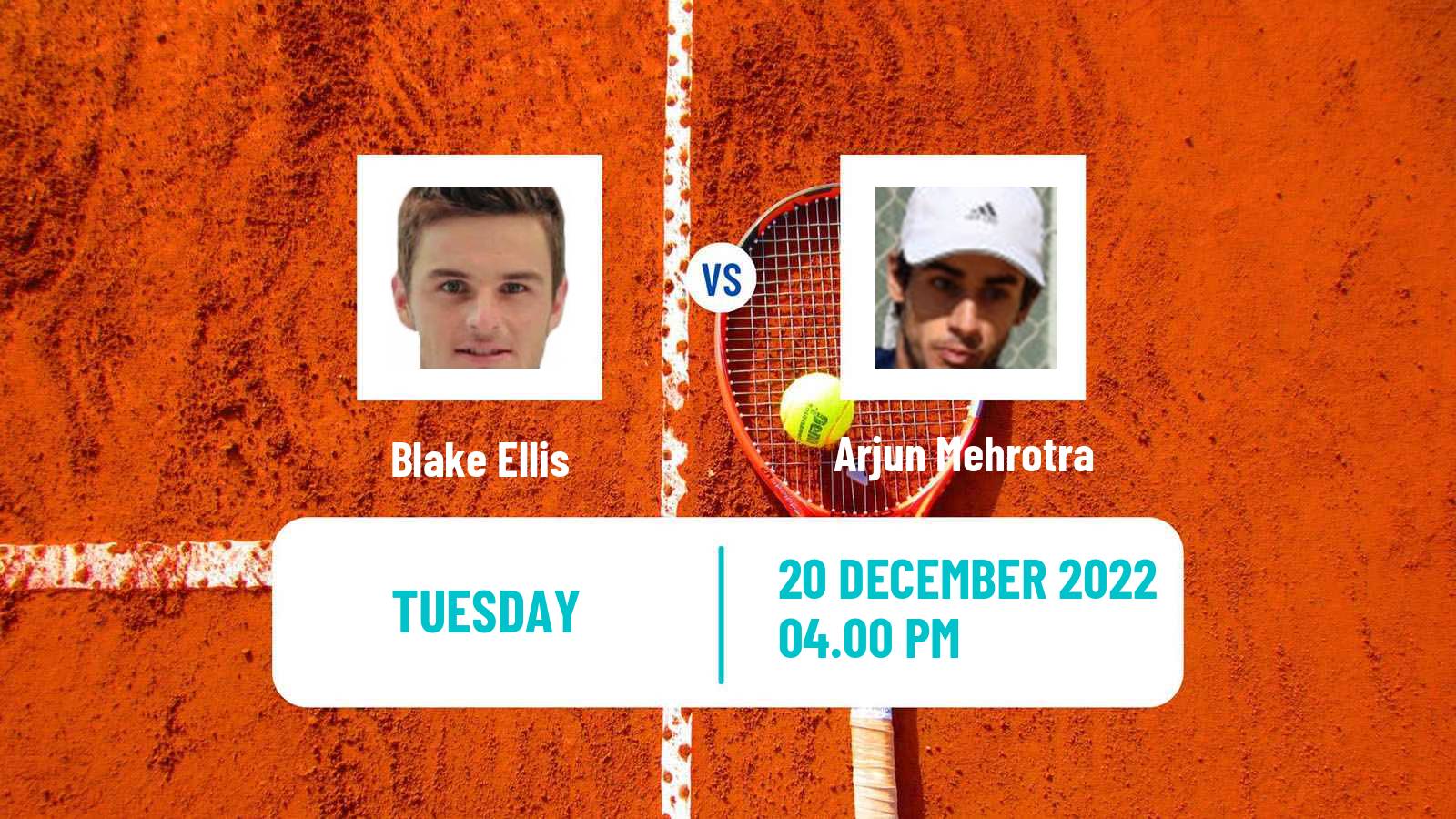 Tennis ITF Tournaments Blake Ellis - Arjun Mehrotra