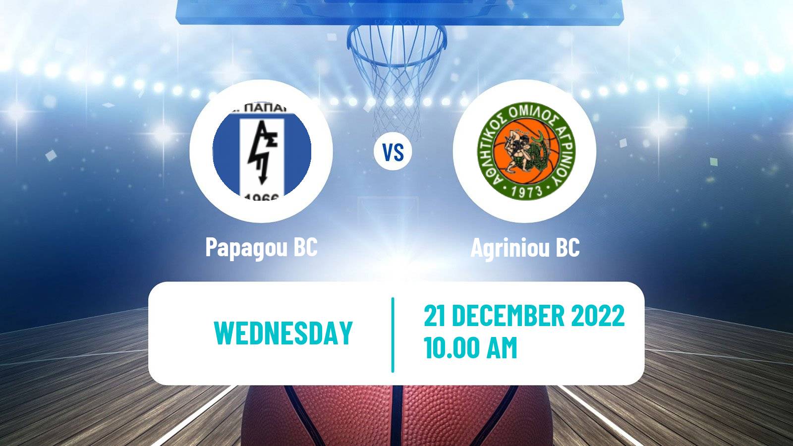 Basketball Greek Elite League Basketball Papagou - Agriniou