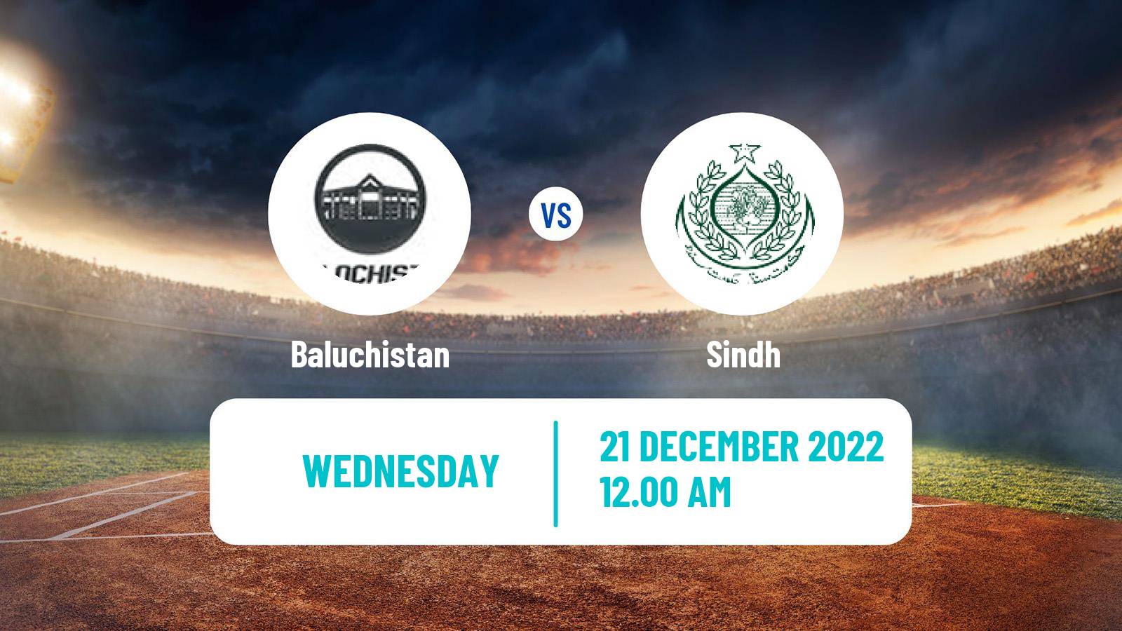 Cricket Pakistan One Day Cup Baluchistan - Sindh