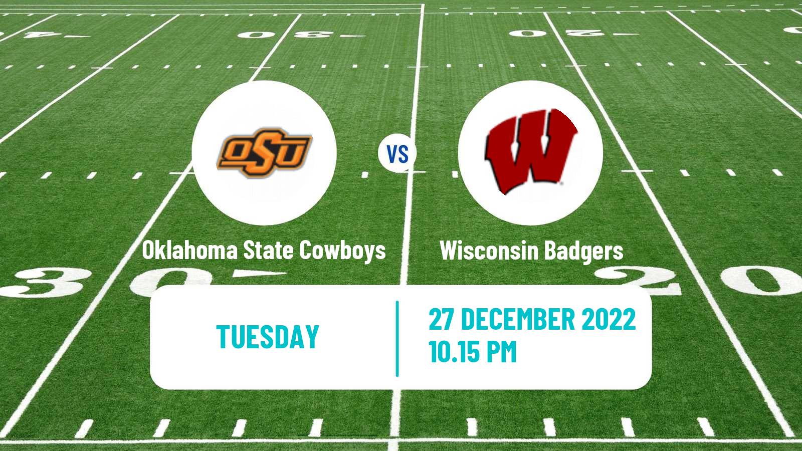 American football NCAA College Football Oklahoma State Cowboys - Wisconsin Badgers