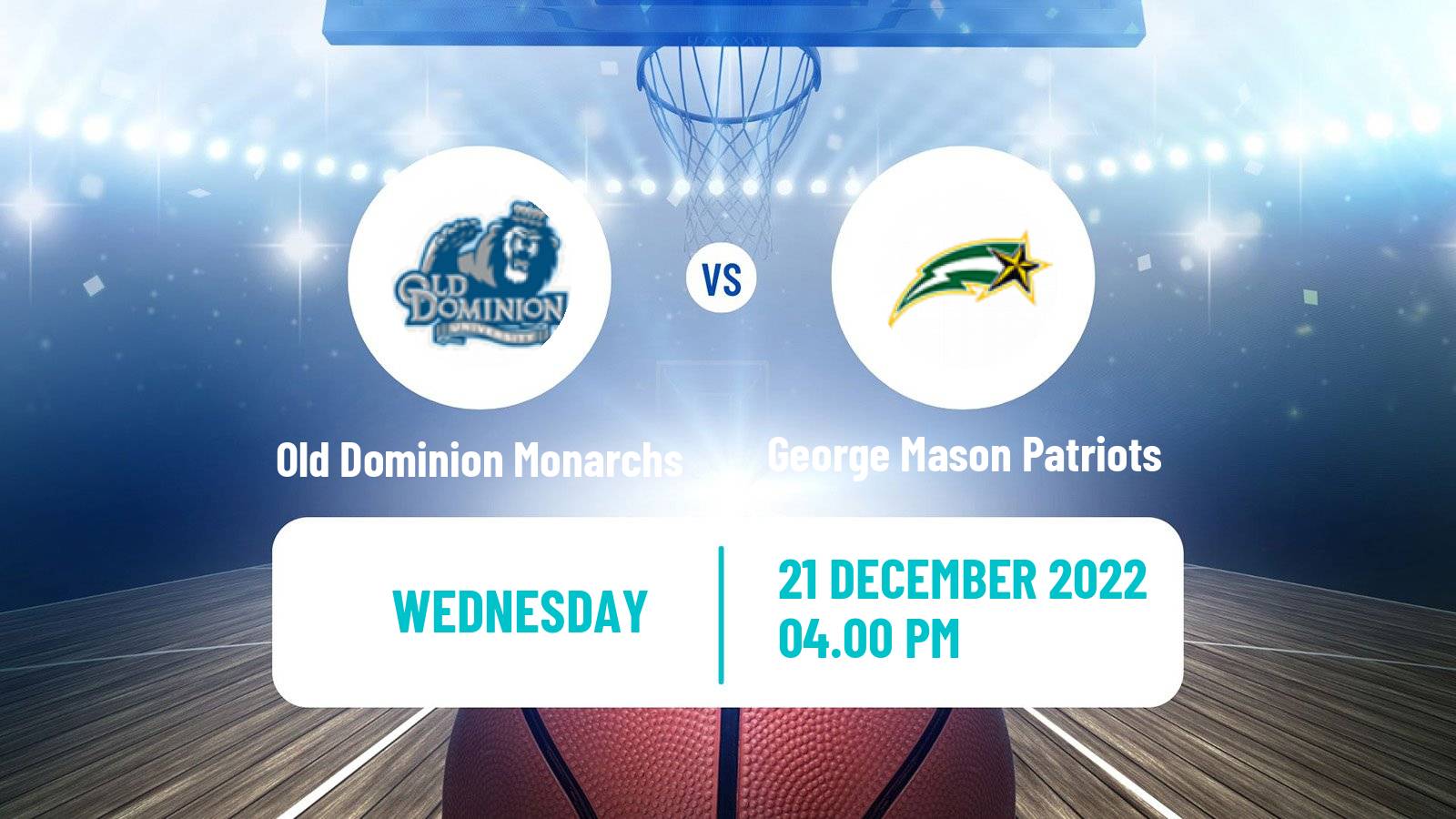 Basketball NCAA College Basketball Old Dominion Monarchs - George Mason Patriots