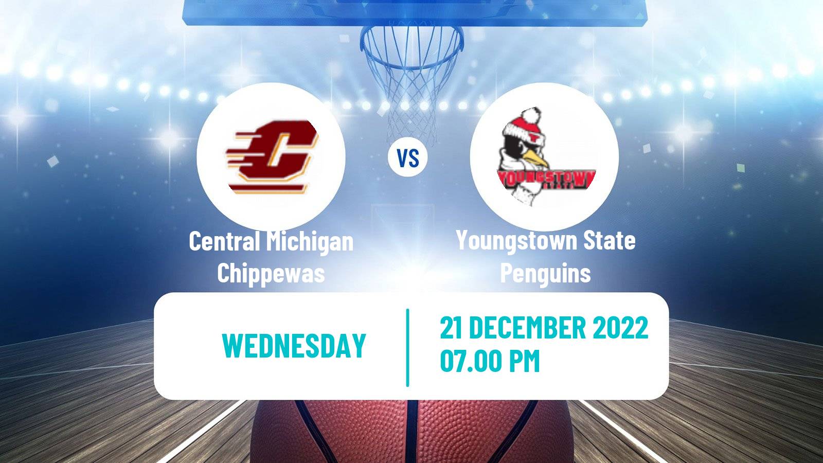 Basketball NCAA College Basketball Central Michigan Chippewas - Youngstown State Penguins