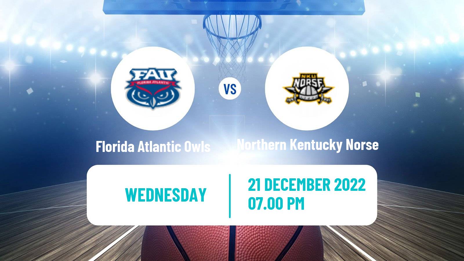 Basketball NCAA College Basketball Florida Atlantic Owls - Northern Kentucky Norse