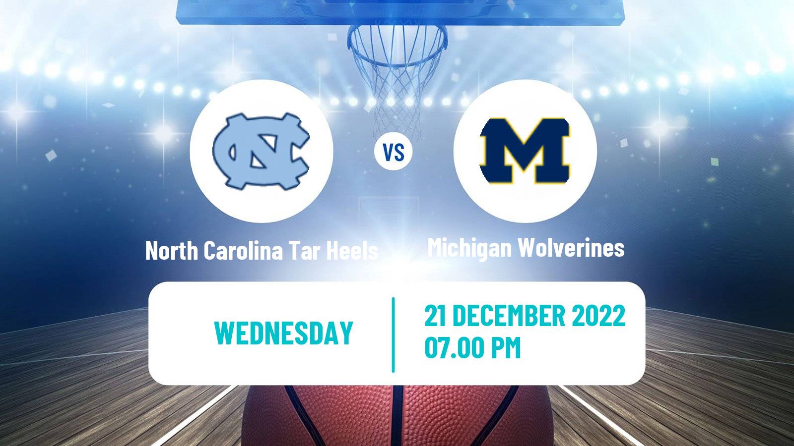 Basketball NCAA College Basketball North Carolina Tar Heels - Michigan Wolverines