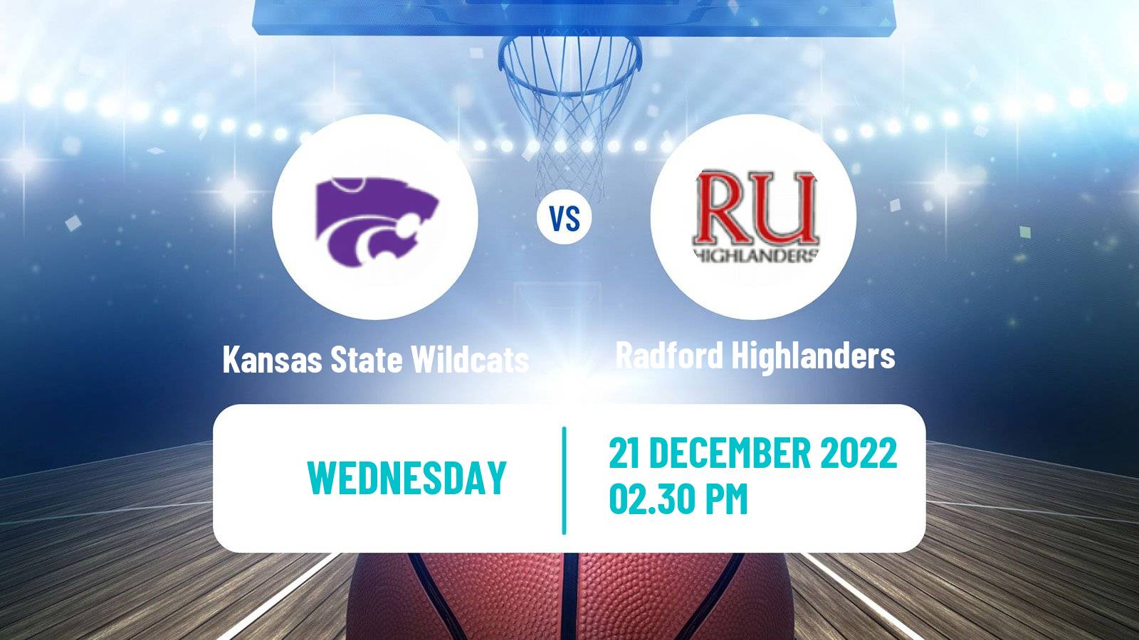 Basketball NCAA College Basketball Kansas State Wildcats - Radford Highlanders