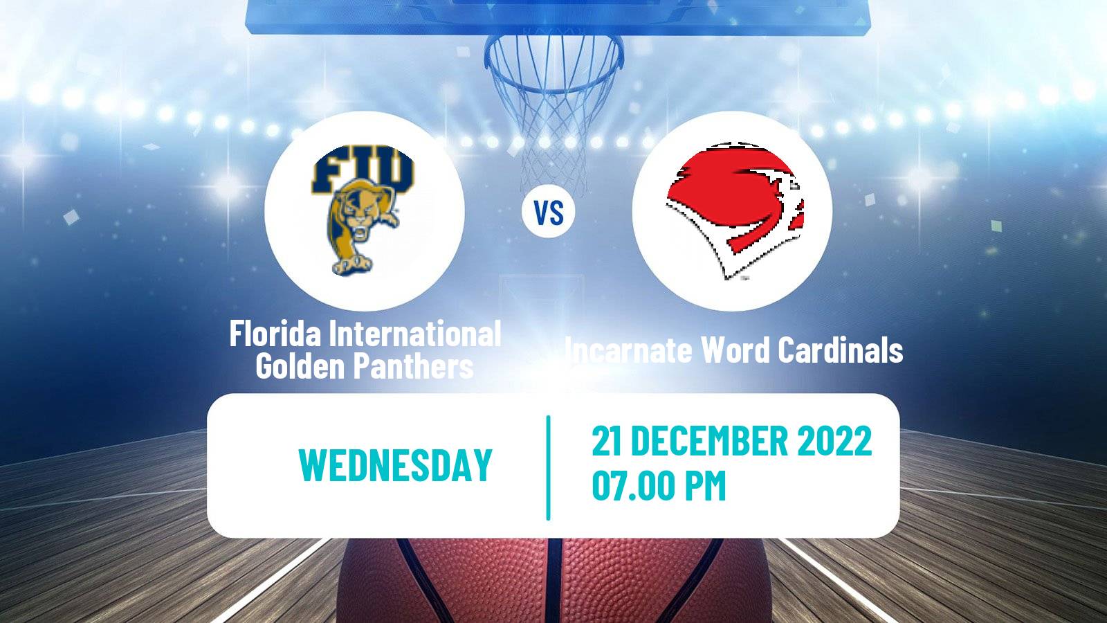 Basketball NCAA College Basketball Florida International Golden Panthers - Incarnate Word Cardinals