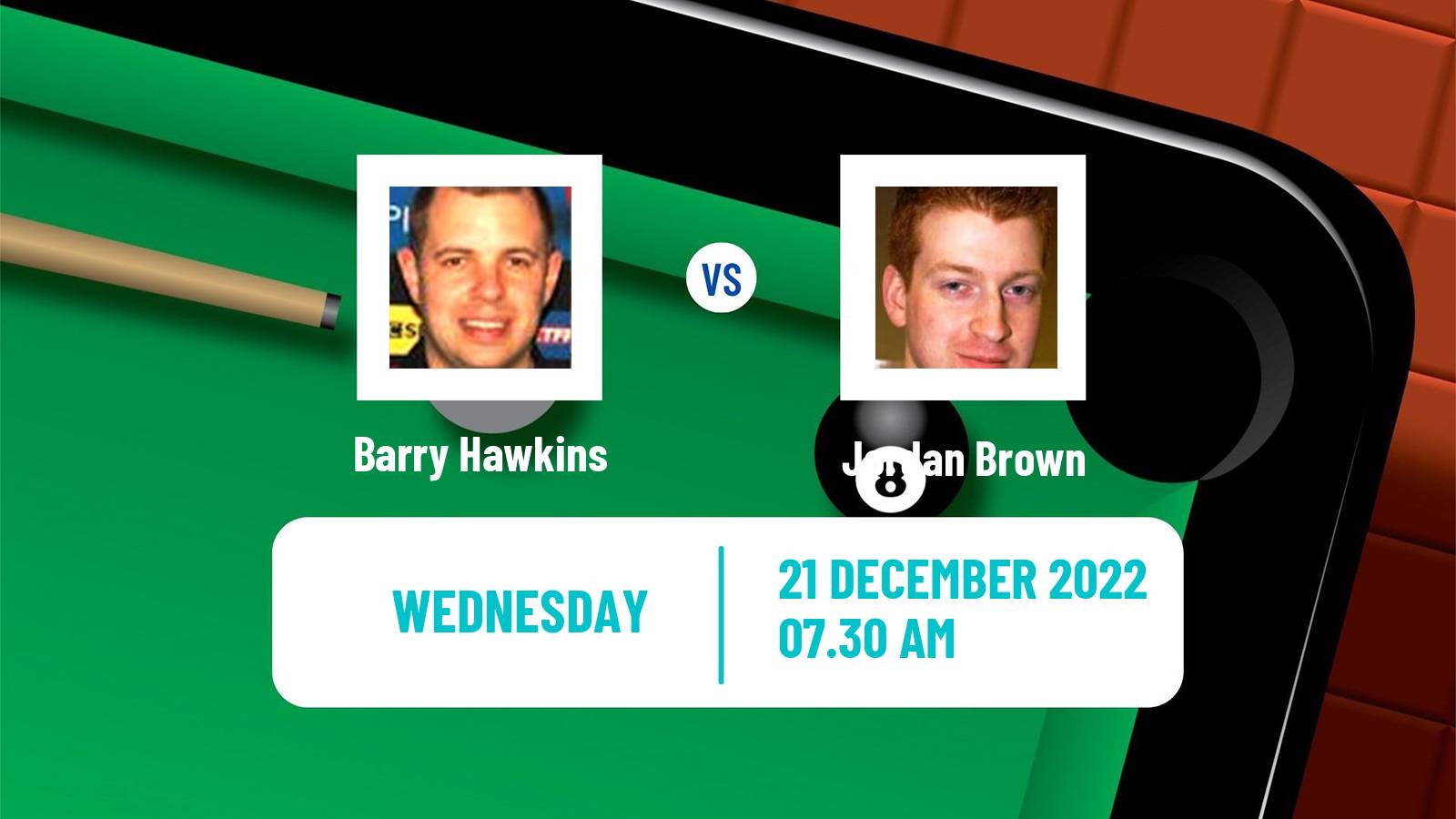 Snooker Snooker Barry Hawkins - Jordan Brown