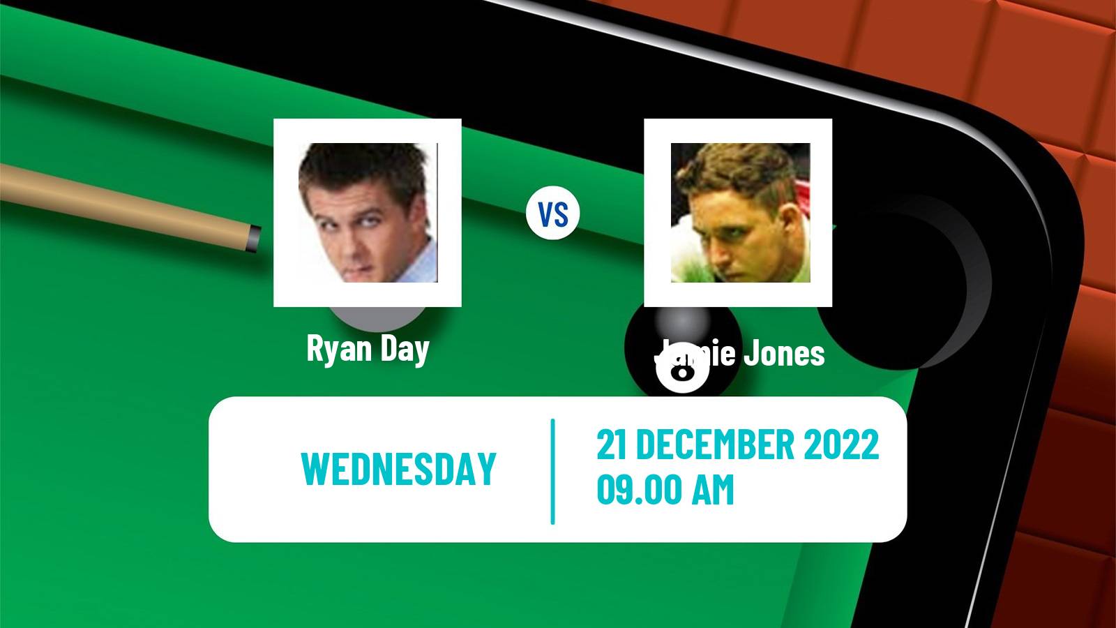 Snooker Snooker Ryan Day - Jamie Jones