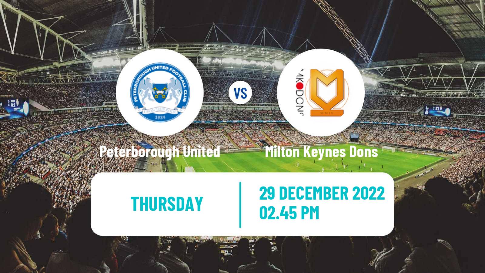 Soccer English League One Peterborough United - Milton Keynes Dons