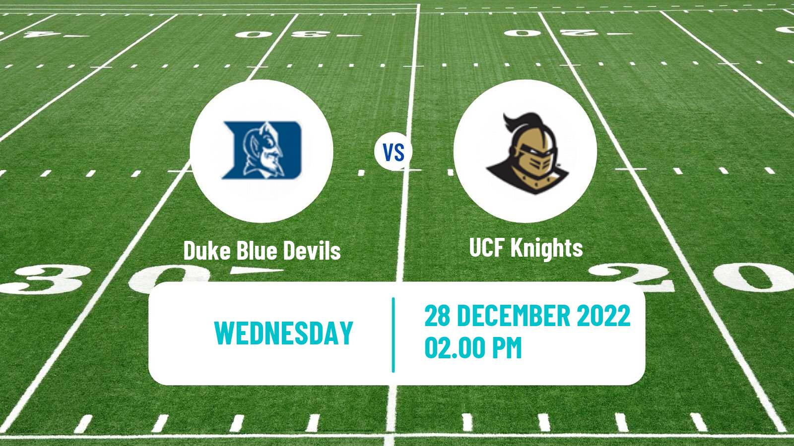 American football NCAA College Football Duke Blue Devils - UCF Knights