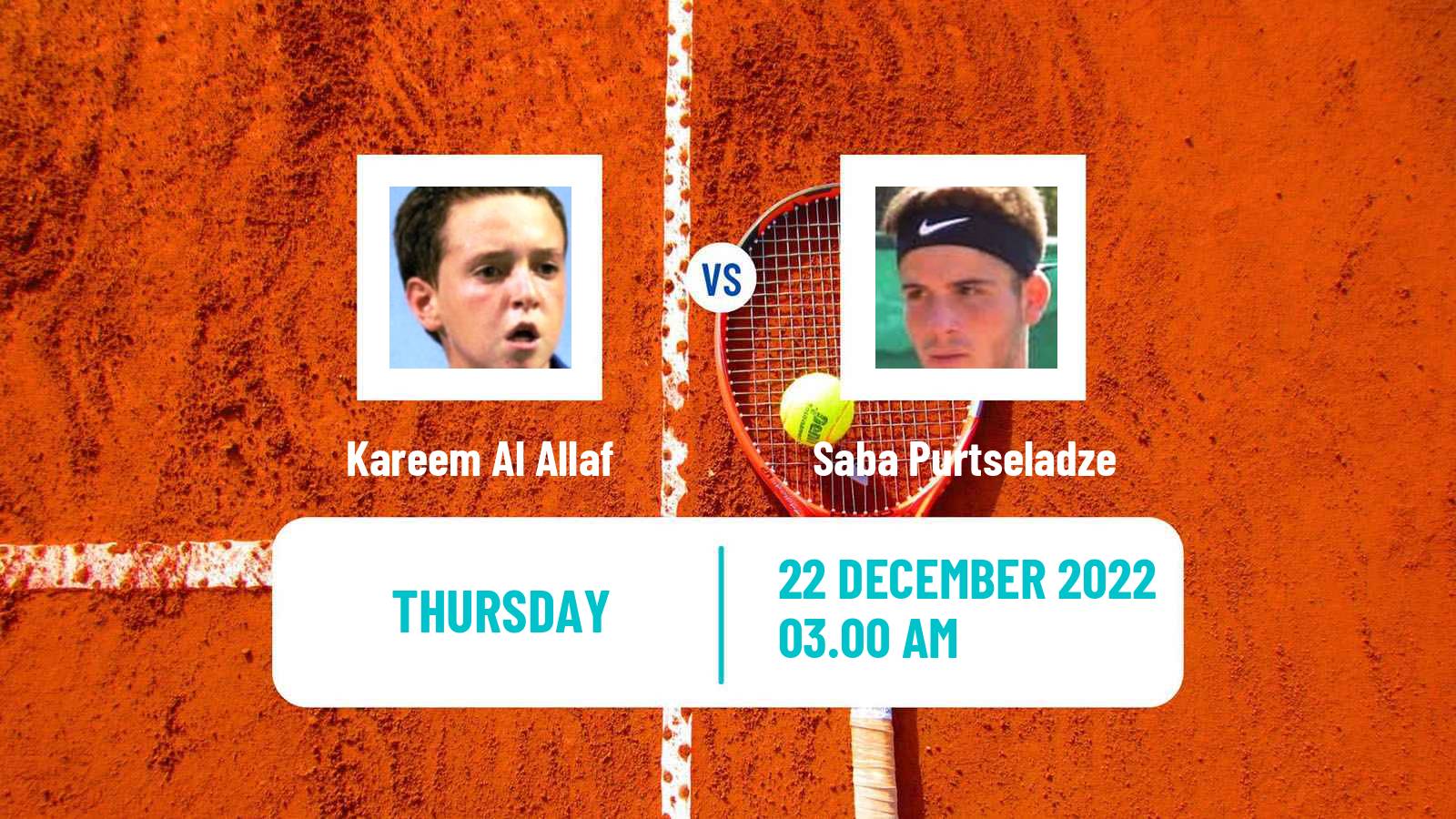 Tennis ITF Tournaments Kareem Al Allaf - Saba Purtseladze