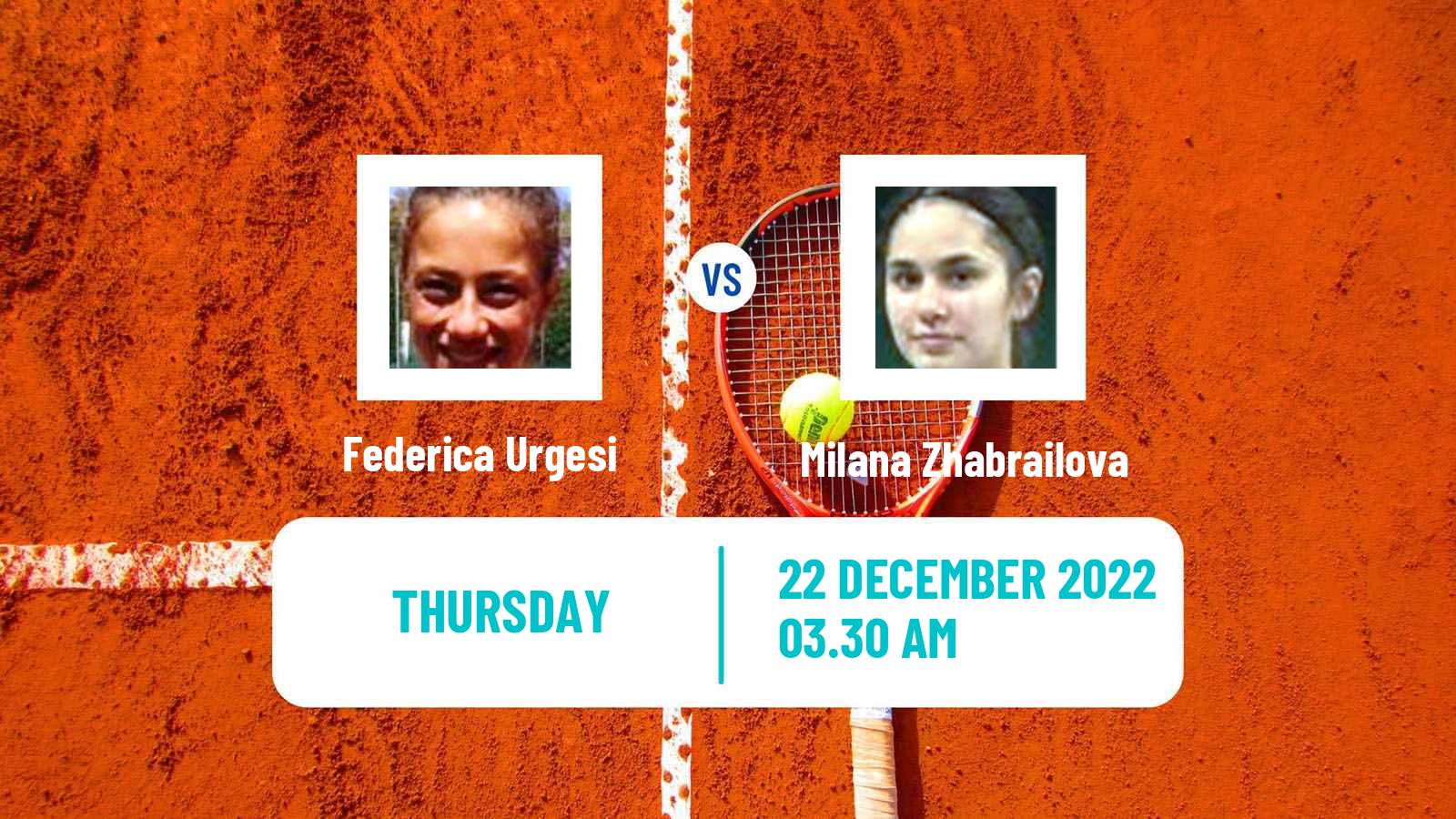 Tennis ITF Tournaments Federica Urgesi - Milana Zhabrailova