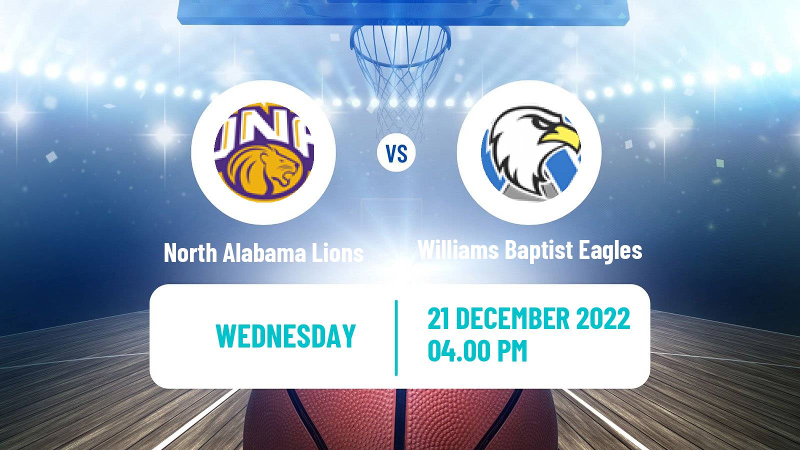 Basketball NCAA College Basketball North Alabama Lions - Williams Baptist Eagles