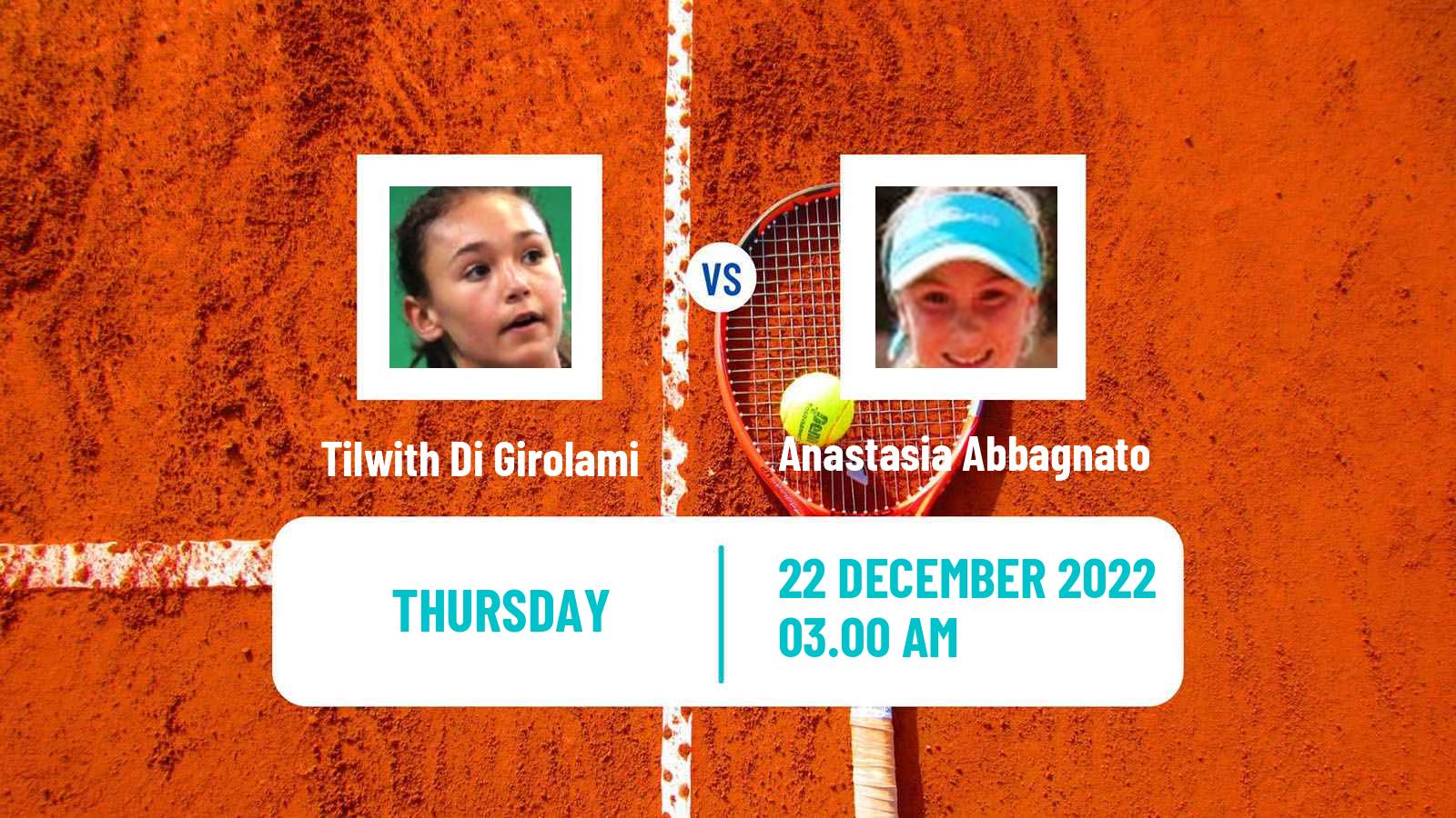 Tennis ITF Tournaments Tilwith Di Girolami - Anastasia Abbagnato