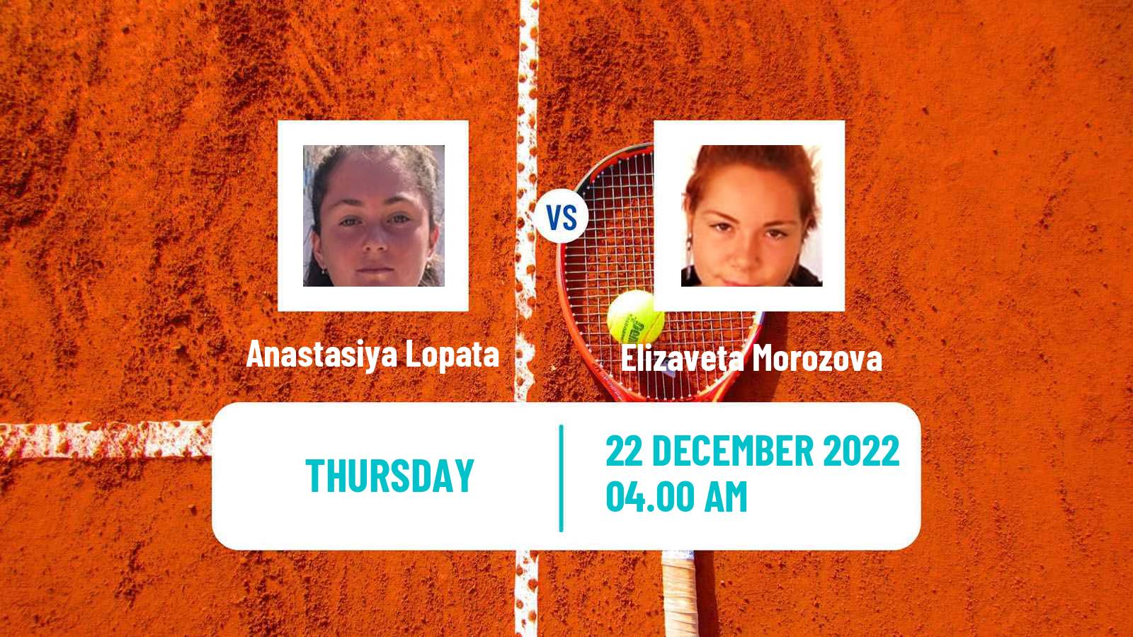 Tennis ITF Tournaments Anastasiya Lopata - Elizaveta Morozova