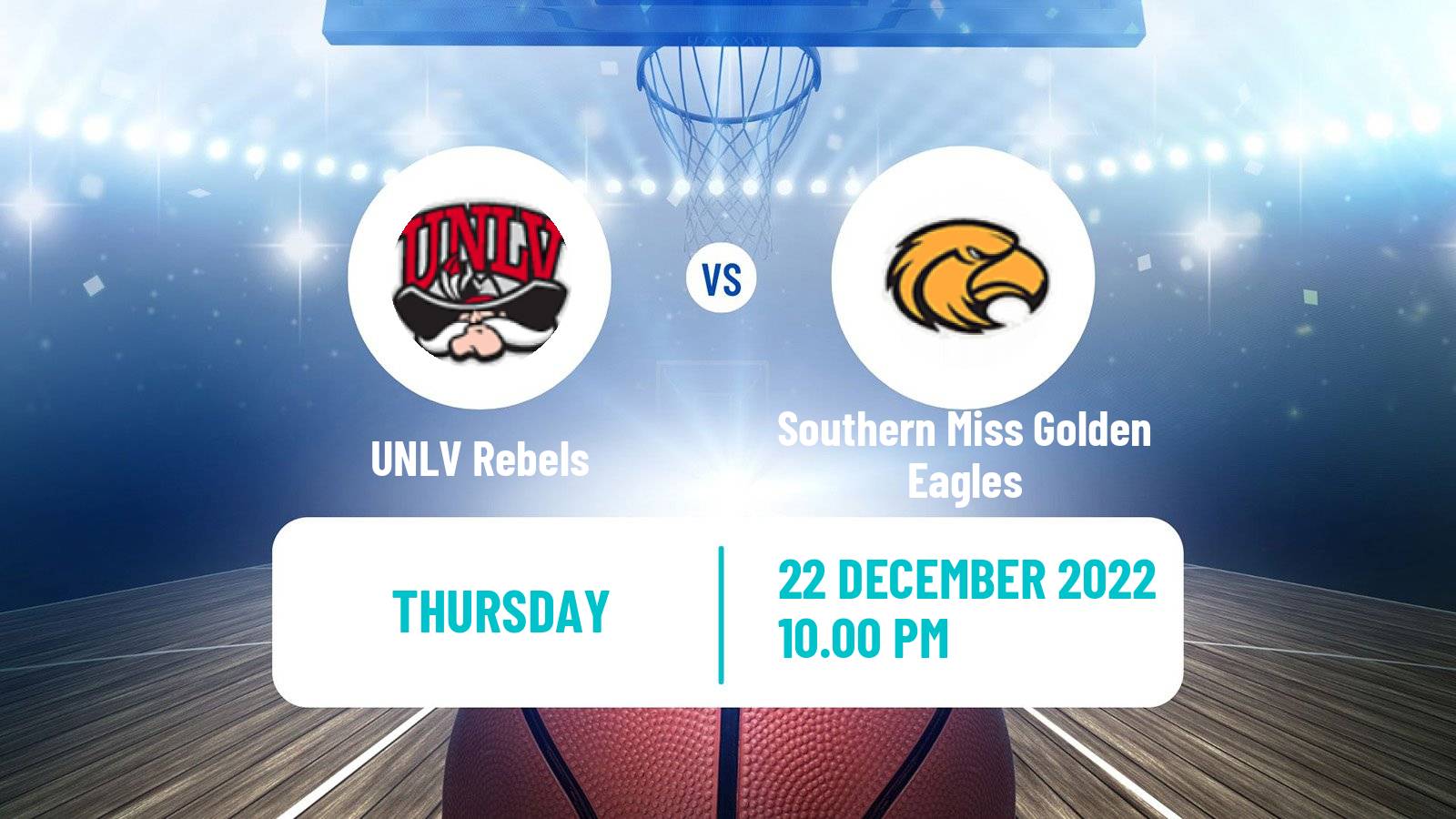 Basketball NCAA College Basketball UNLV Rebels - Southern Miss Golden Eagles