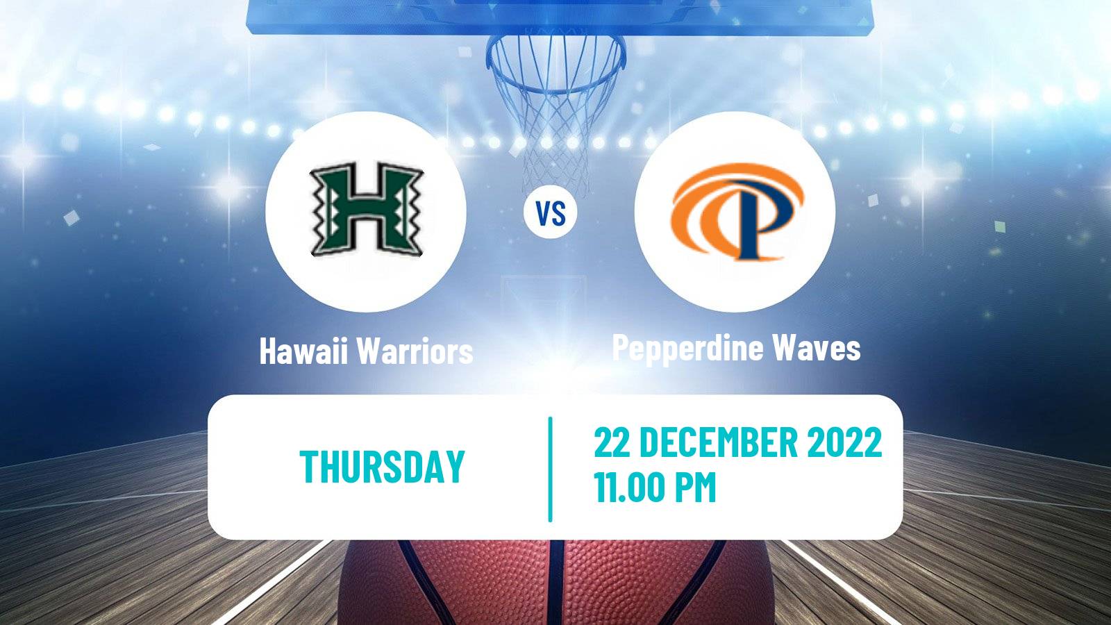 Basketball NCAA College Basketball Hawaii Warriors - Pepperdine Waves