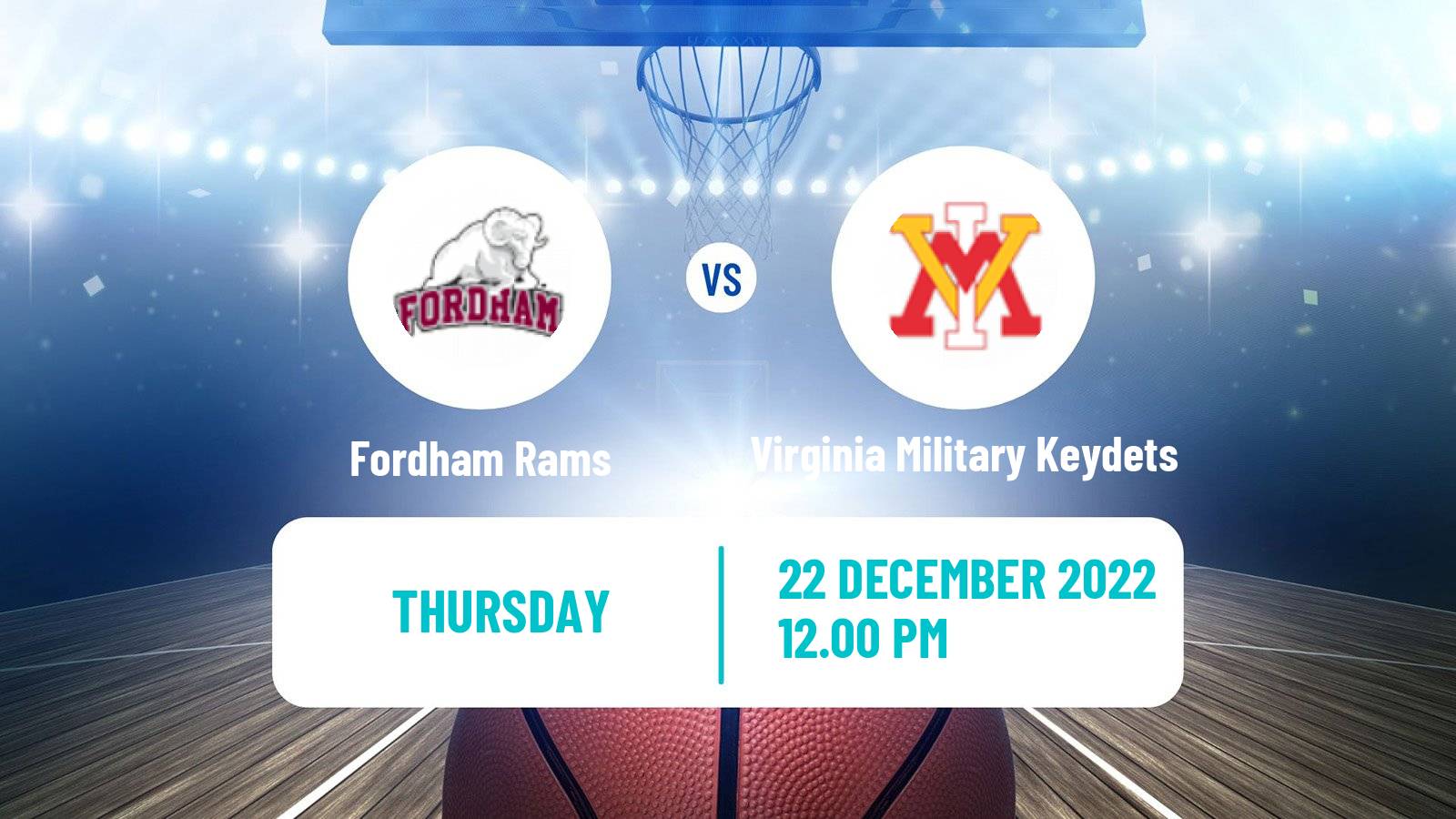 Basketball NCAA College Basketball Fordham Rams - Virginia Military Keydets