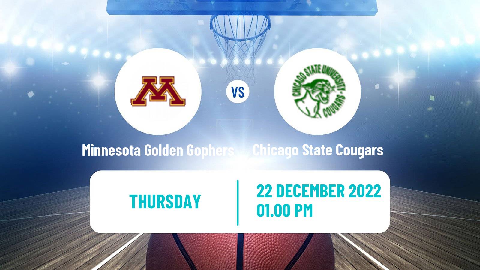 Basketball NCAA College Basketball Minnesota Golden Gophers - Chicago State Cougars