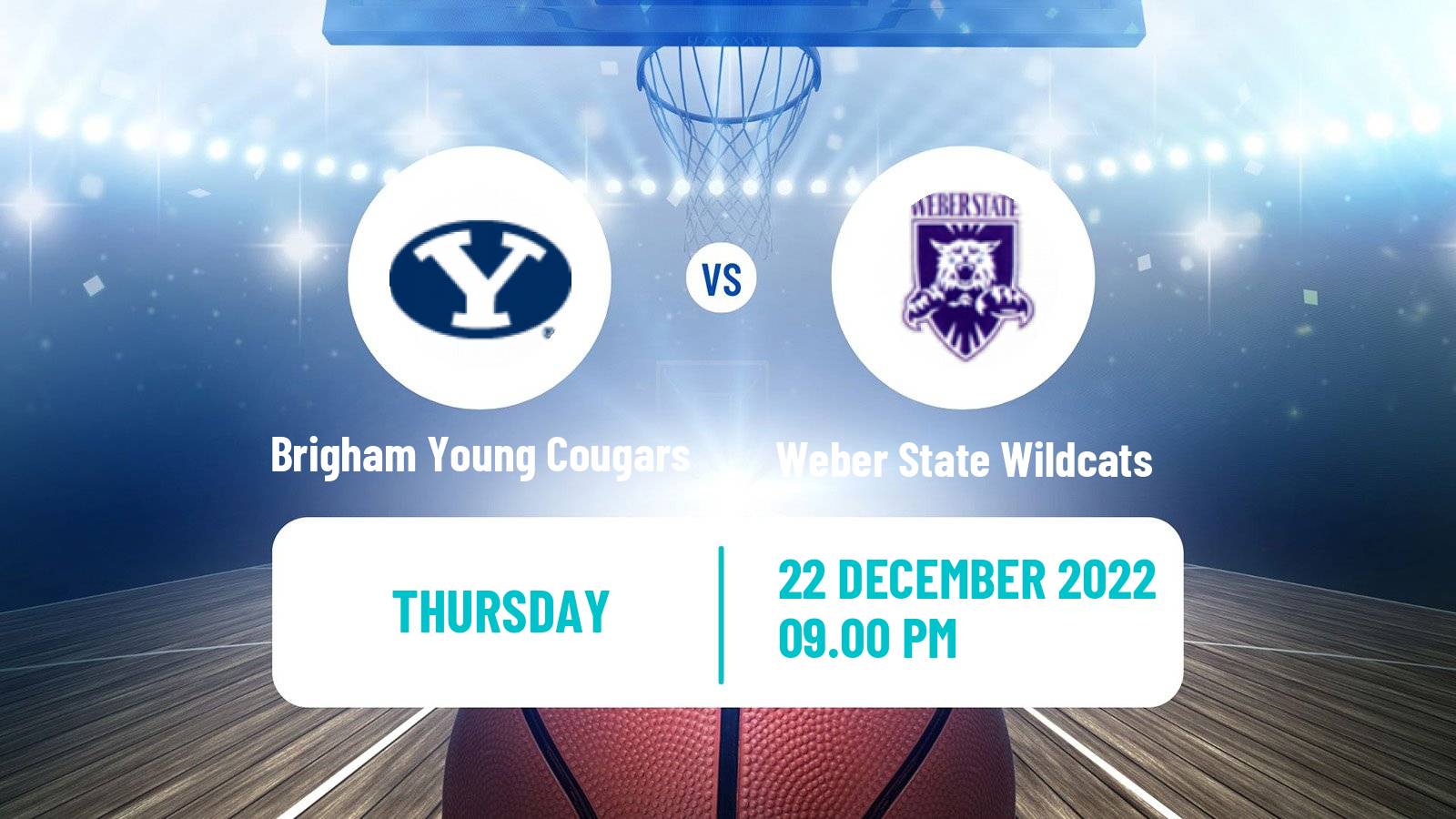 Basketball NCAA College Basketball Brigham Young Cougars - Weber State Wildcats