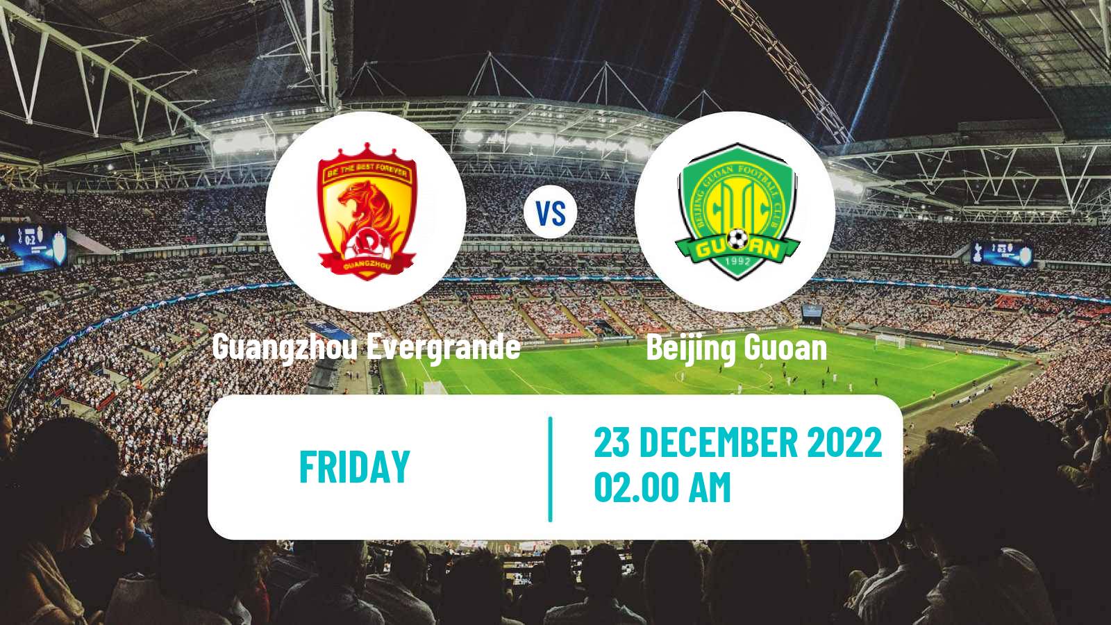 Soccer Chinese Super League Guangzhou Evergrande - Beijing Guoan