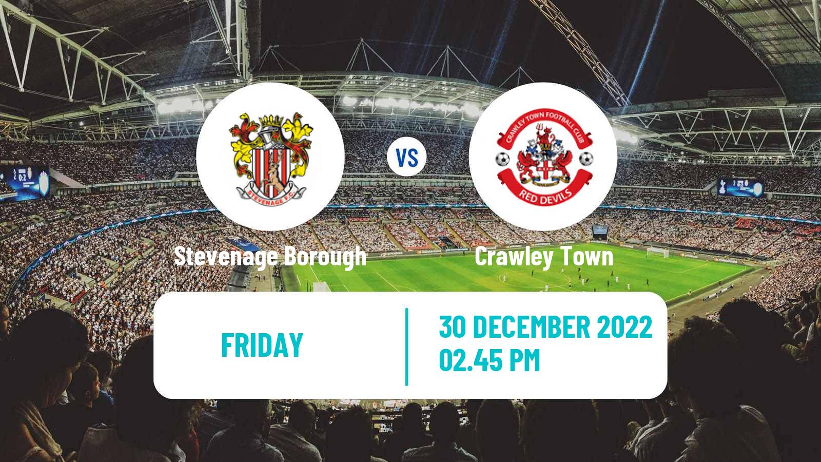Soccer English League Two Stevenage Borough - Crawley Town