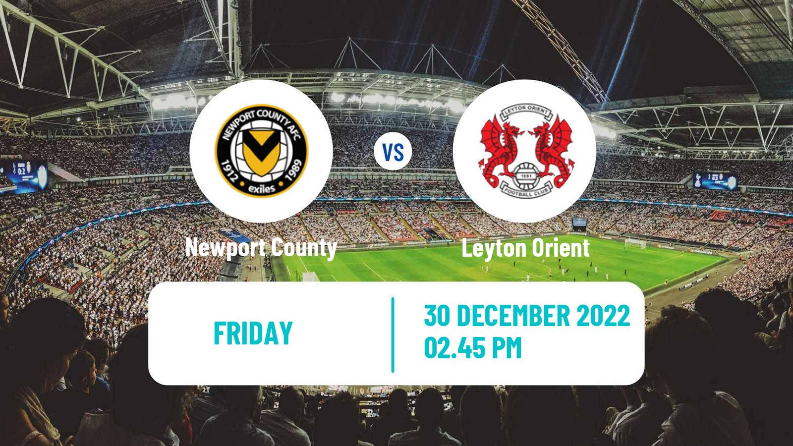 Soccer English League Two Newport County - Leyton Orient