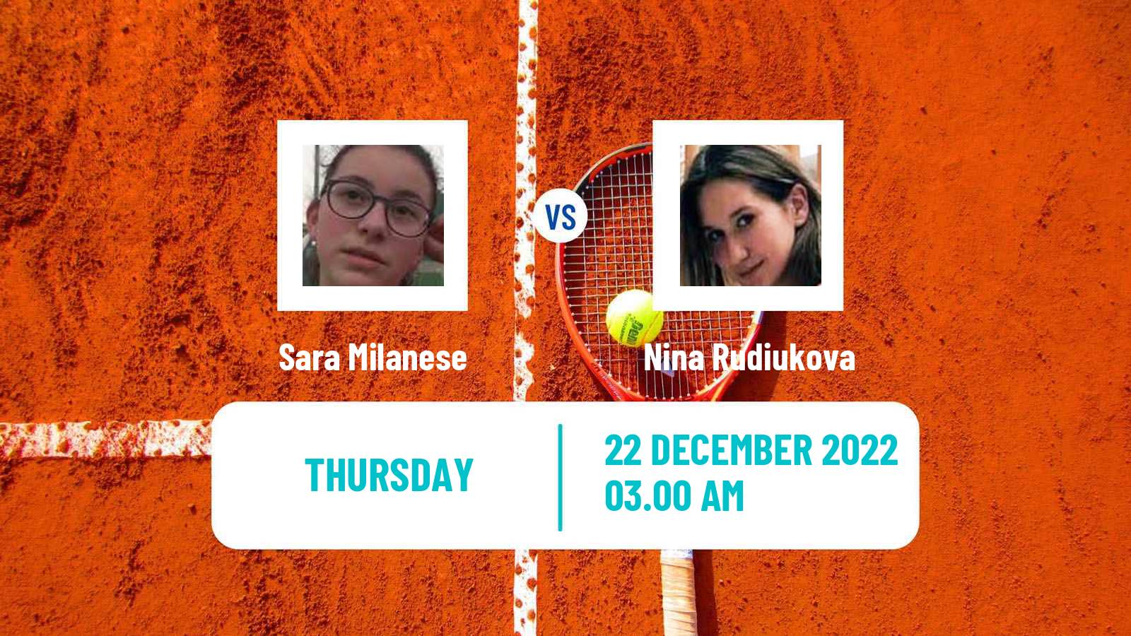 Tennis ITF Tournaments Sara Milanese - Nina Rudiukova