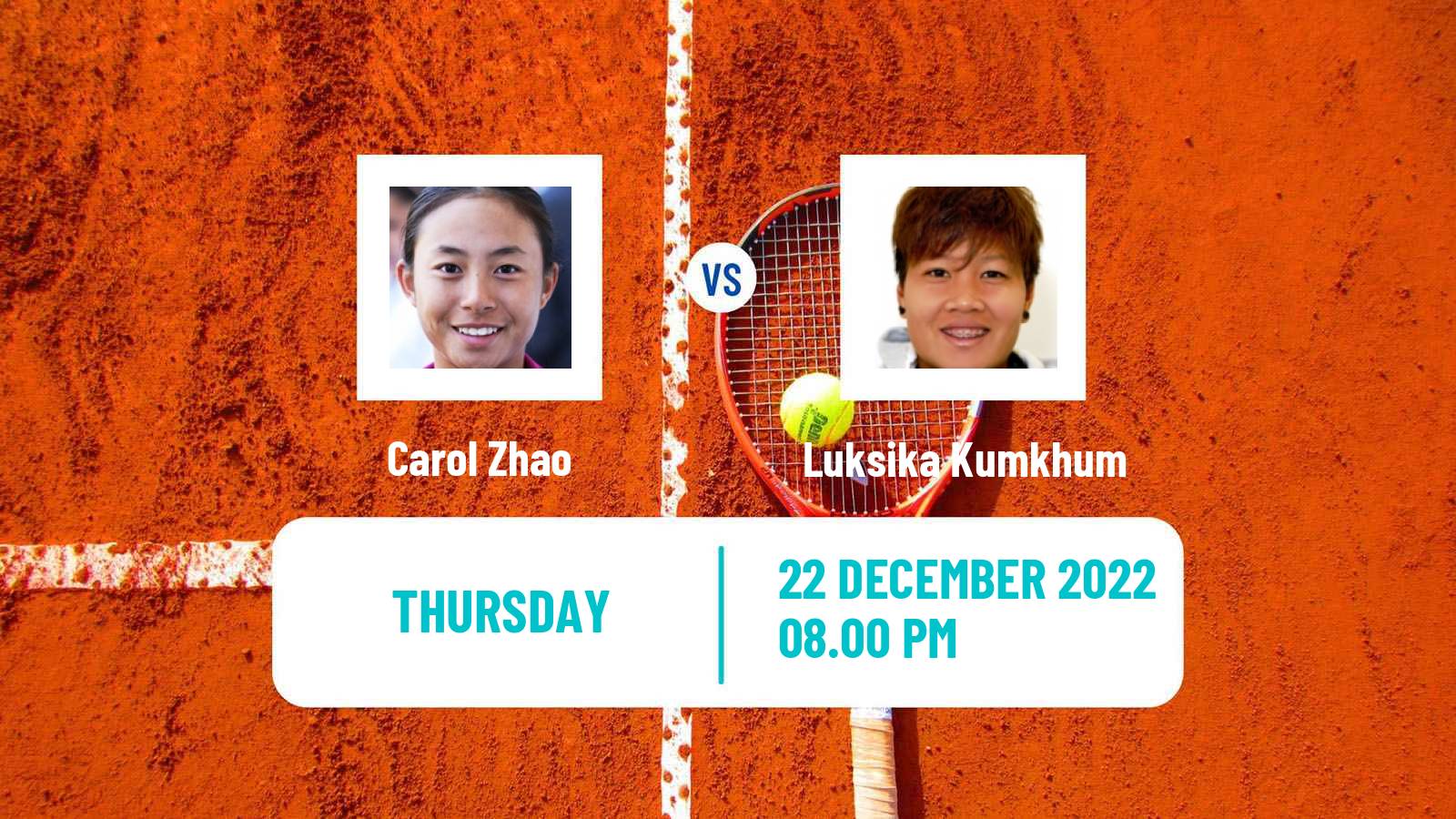 Tennis ITF Tournaments Carol Zhao - Luksika Kumkhum