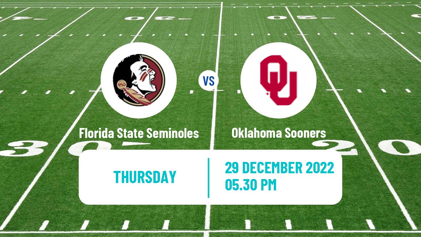 American football NCAA College Football Florida State Seminoles - Oklahoma Sooners