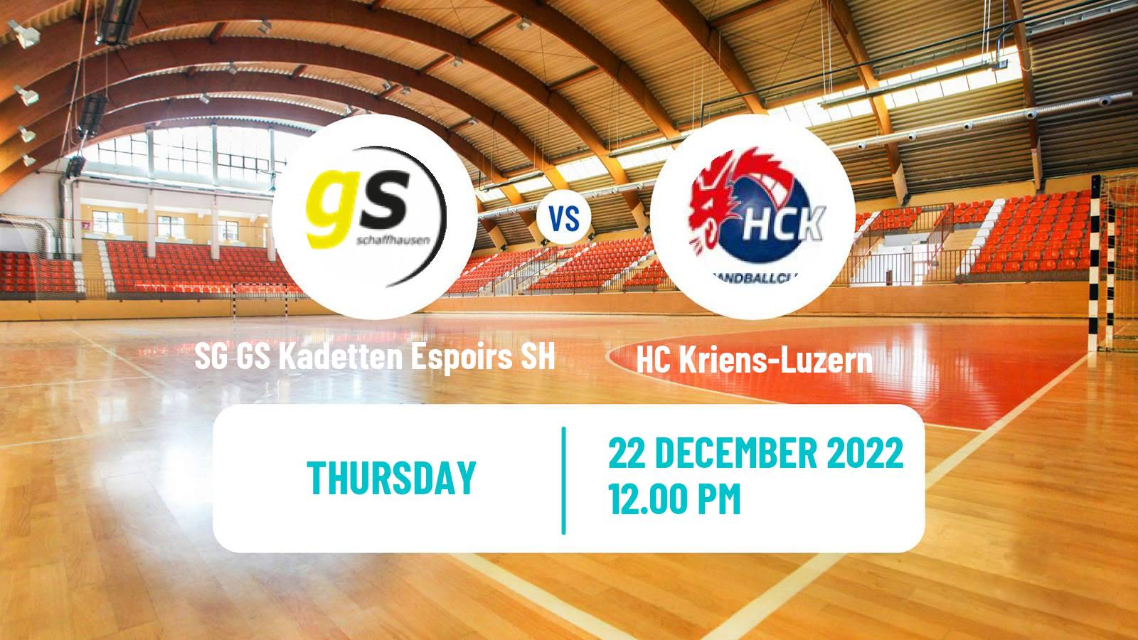 Handball Schweizer Cup Handball SG GS Kadetten Espoirs SH - HC Kriens-Luzern