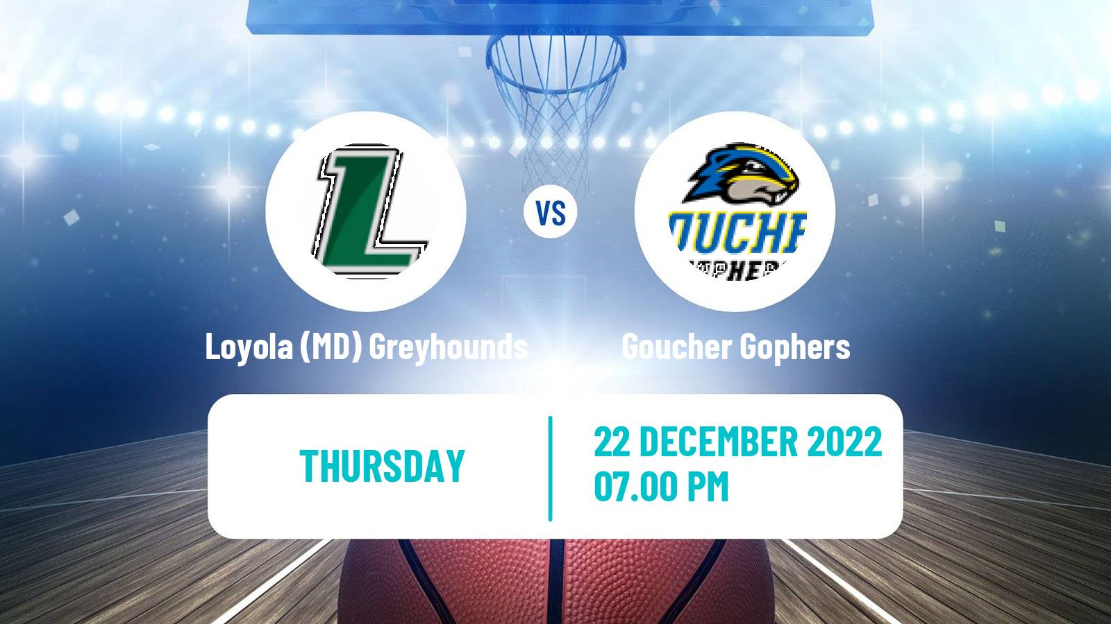 Basketball NCAA College Basketball Loyola (MD) Greyhounds - Goucher Gophers