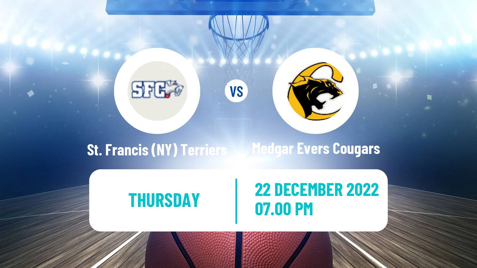 Basketball NCAA College Basketball St. Francis (NY) Terriers - Medgar Evers Cougars