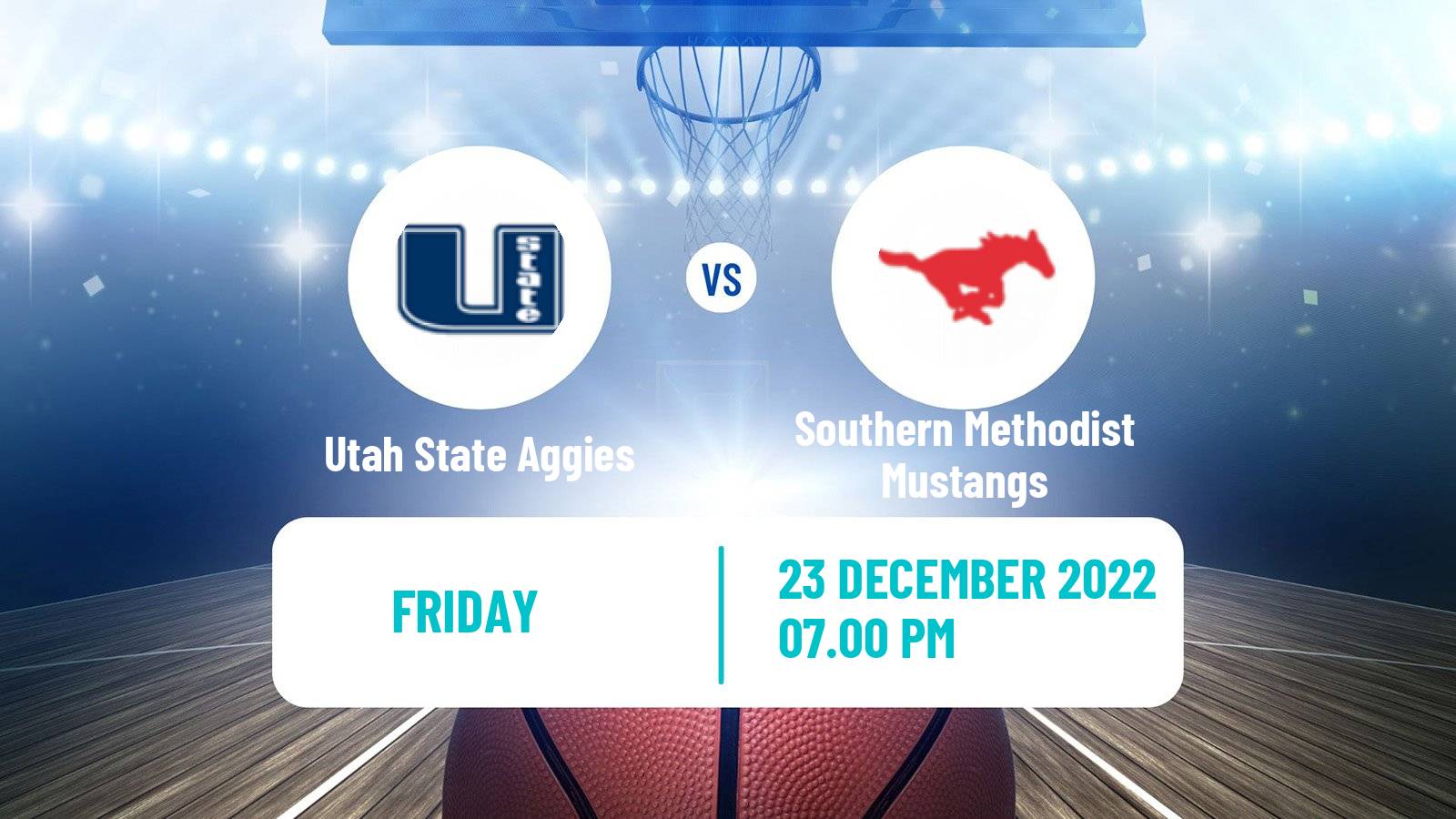 Basketball NCAA College Basketball Utah State Aggies - Southern Methodist Mustangs