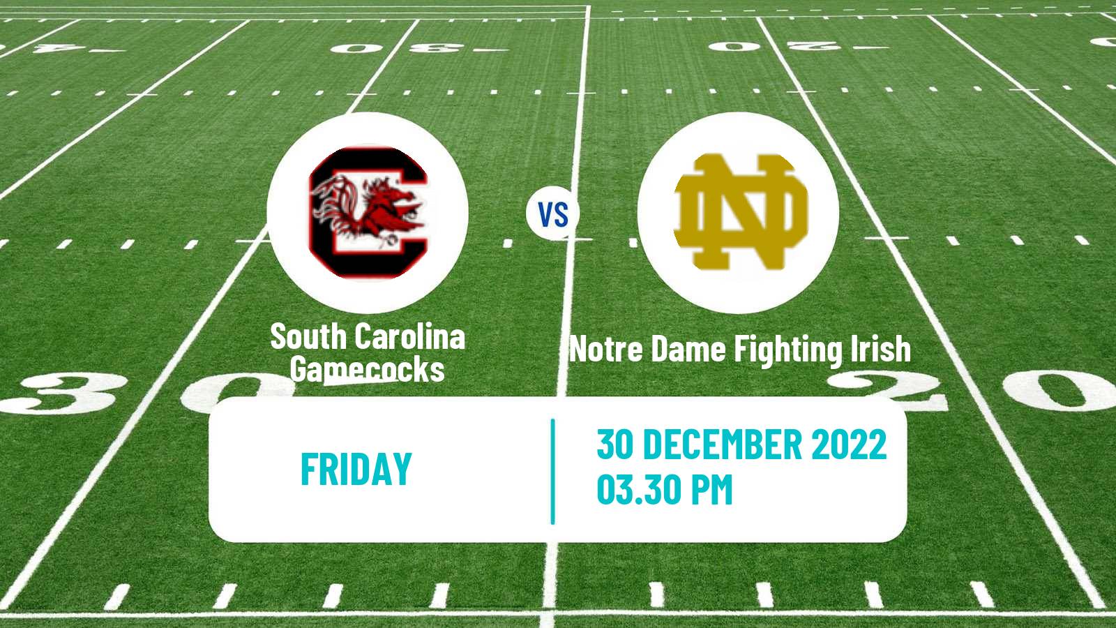 American football NCAA College Football South Carolina Gamecocks - Notre Dame Fighting Irish