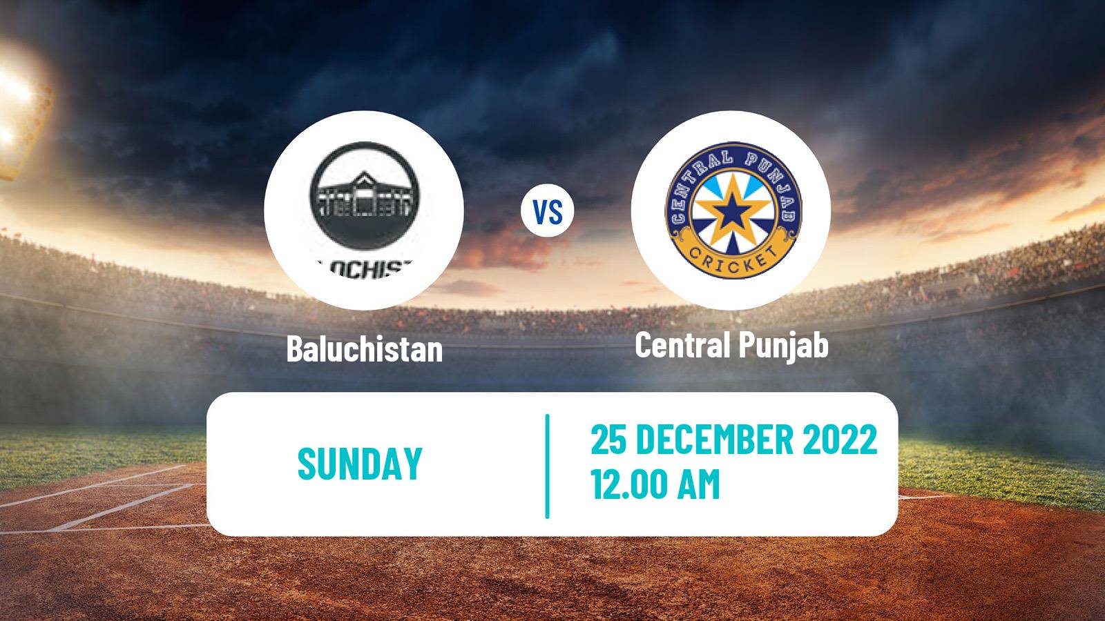 Cricket Pakistan One Day Cup Baluchistan - Central Punjab