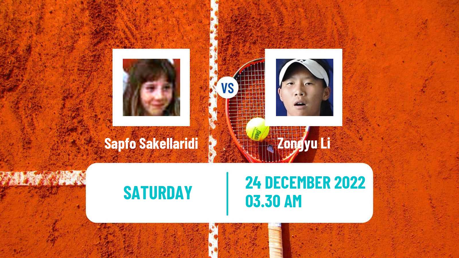Tennis ITF Tournaments Sapfo Sakellaridi - Zongyu Li