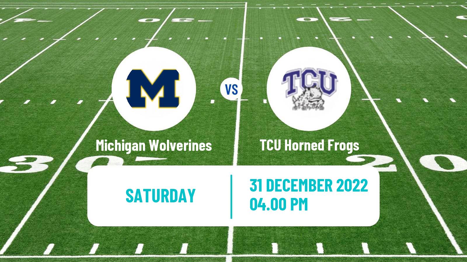 American football NCAA College Football Michigan Wolverines - TCU Horned Frogs