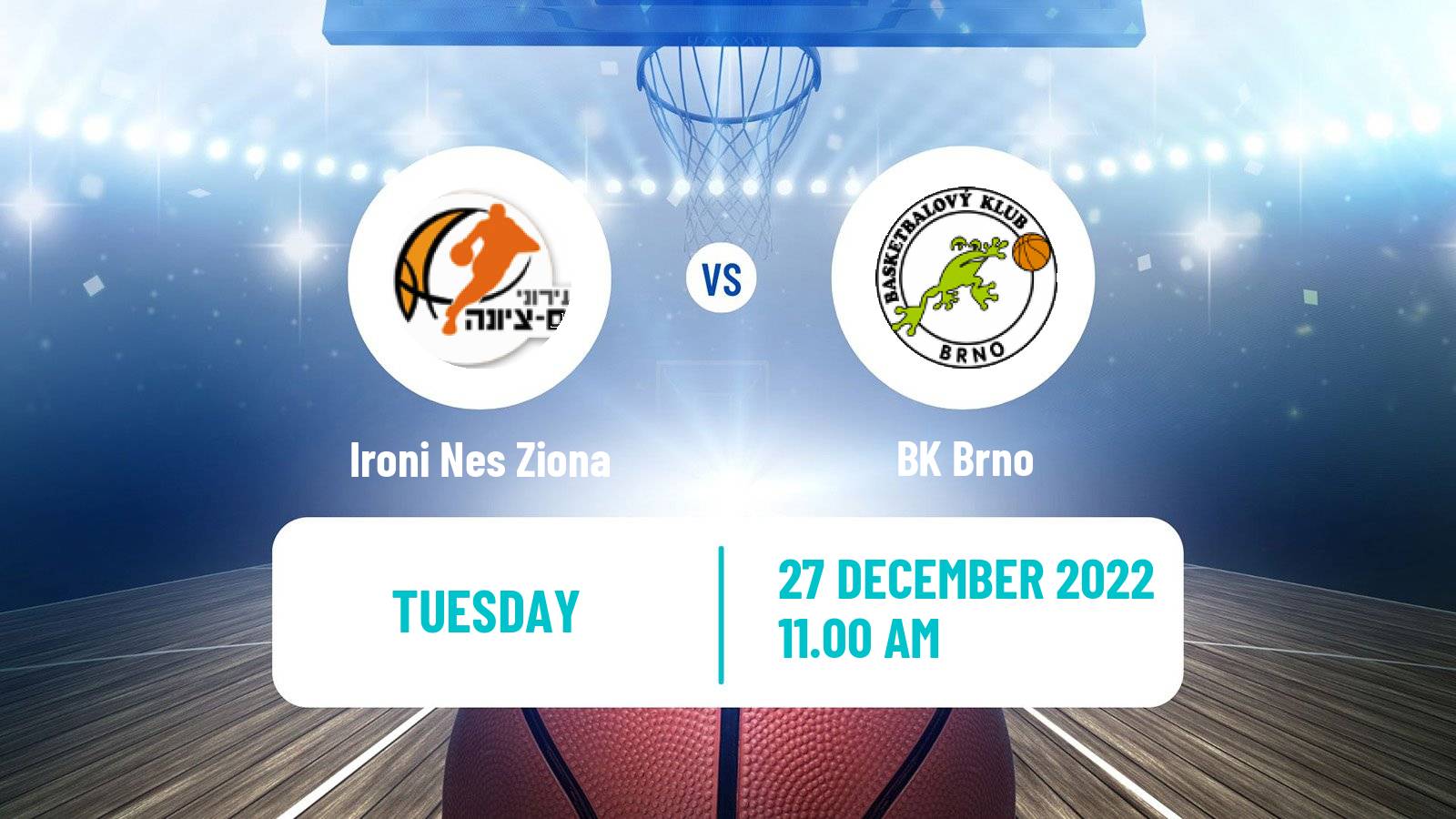 Basketball ENBL Ironi Nes Ziona - Brno