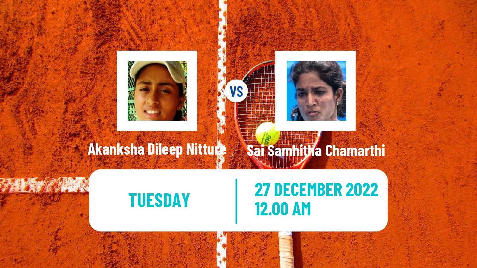 Tennis ITF Tournaments Akanksha Dileep Nitture - Sai Samhitha Chamarthi