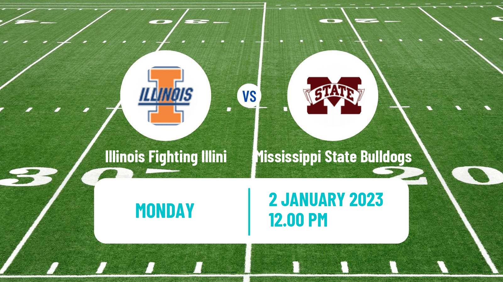 American football NCAA College Football Illinois Fighting Illini - Mississippi State Bulldogs