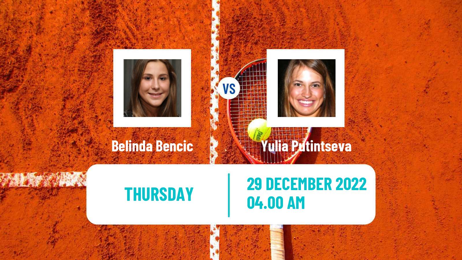 Tennis WTA United Cup Belinda Bencic - Yulia Putintseva