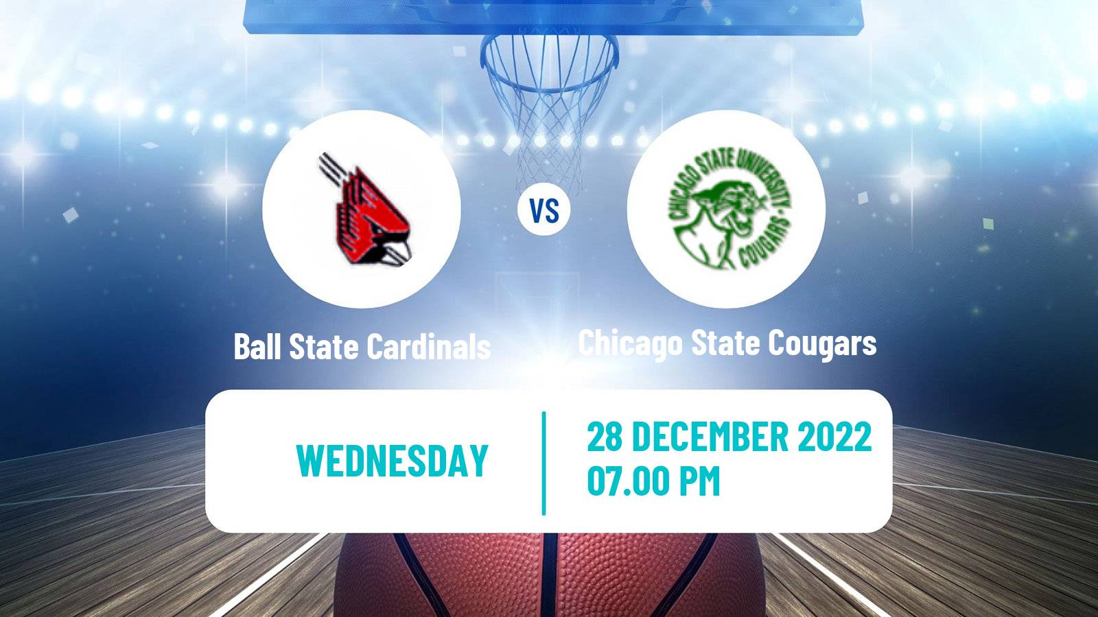 Basketball NCAA College Basketball Ball State Cardinals - Chicago State Cougars