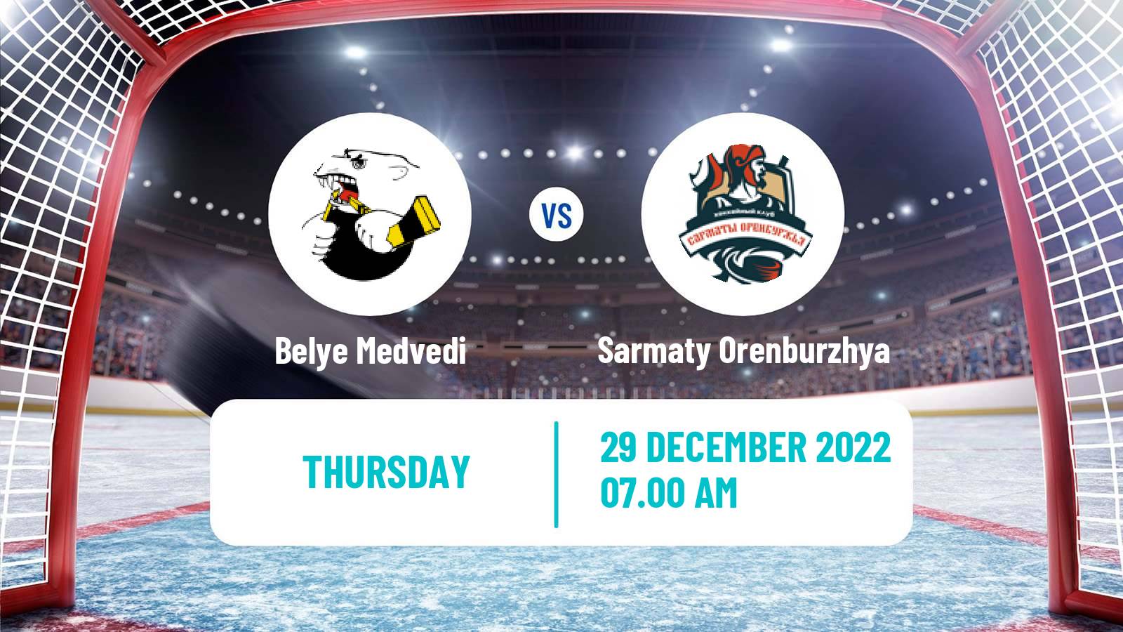 Hockey MHL Belye Medvedi - Sarmaty Orenburzhya