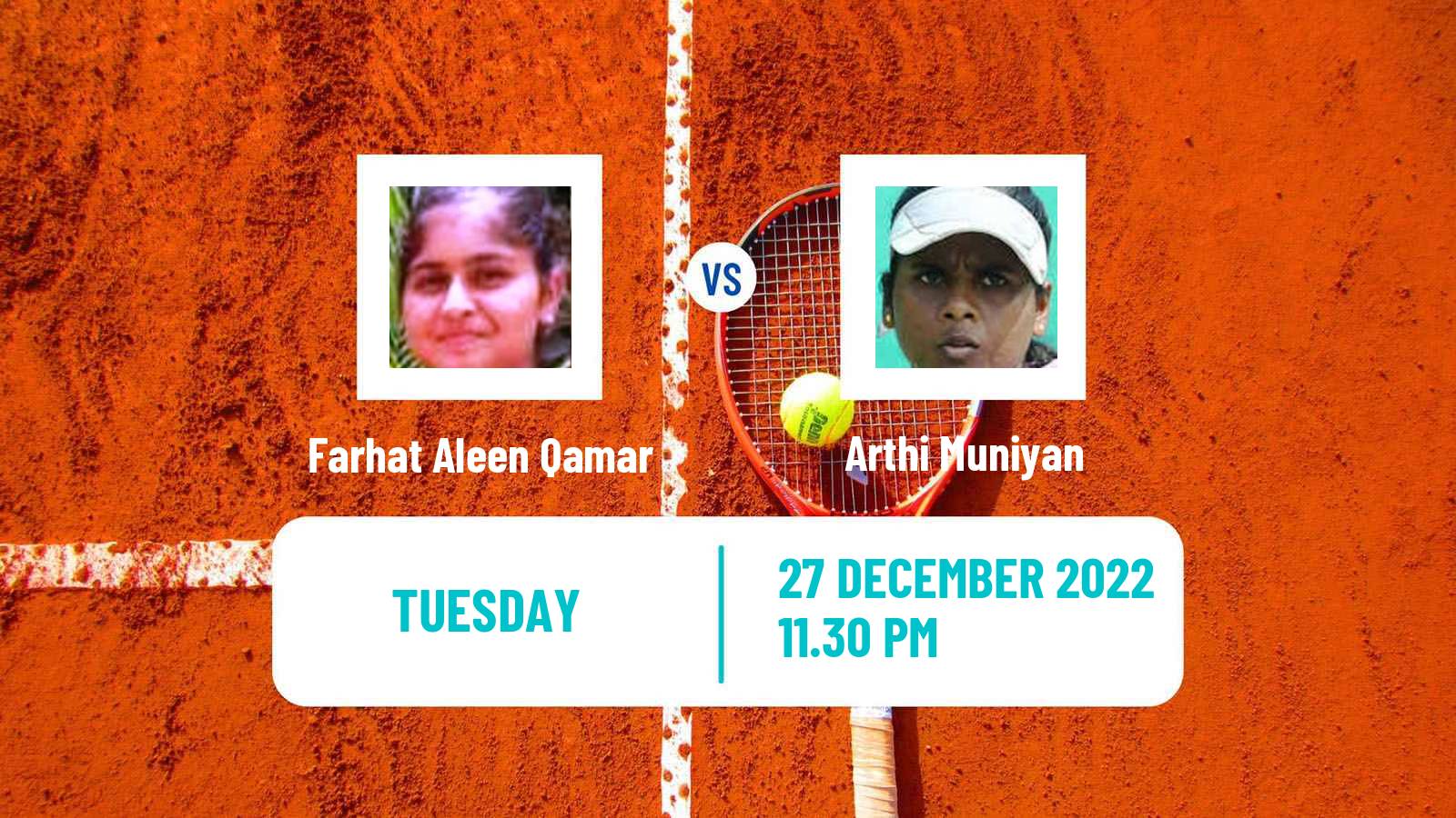 Tennis ITF Tournaments Farhat Aleen Qamar - Arthi Muniyan