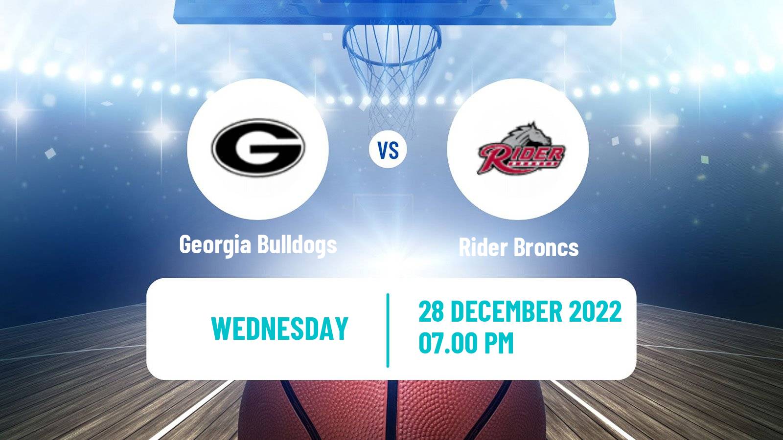 Basketball NCAA College Basketball Georgia Bulldogs - Rider Broncs