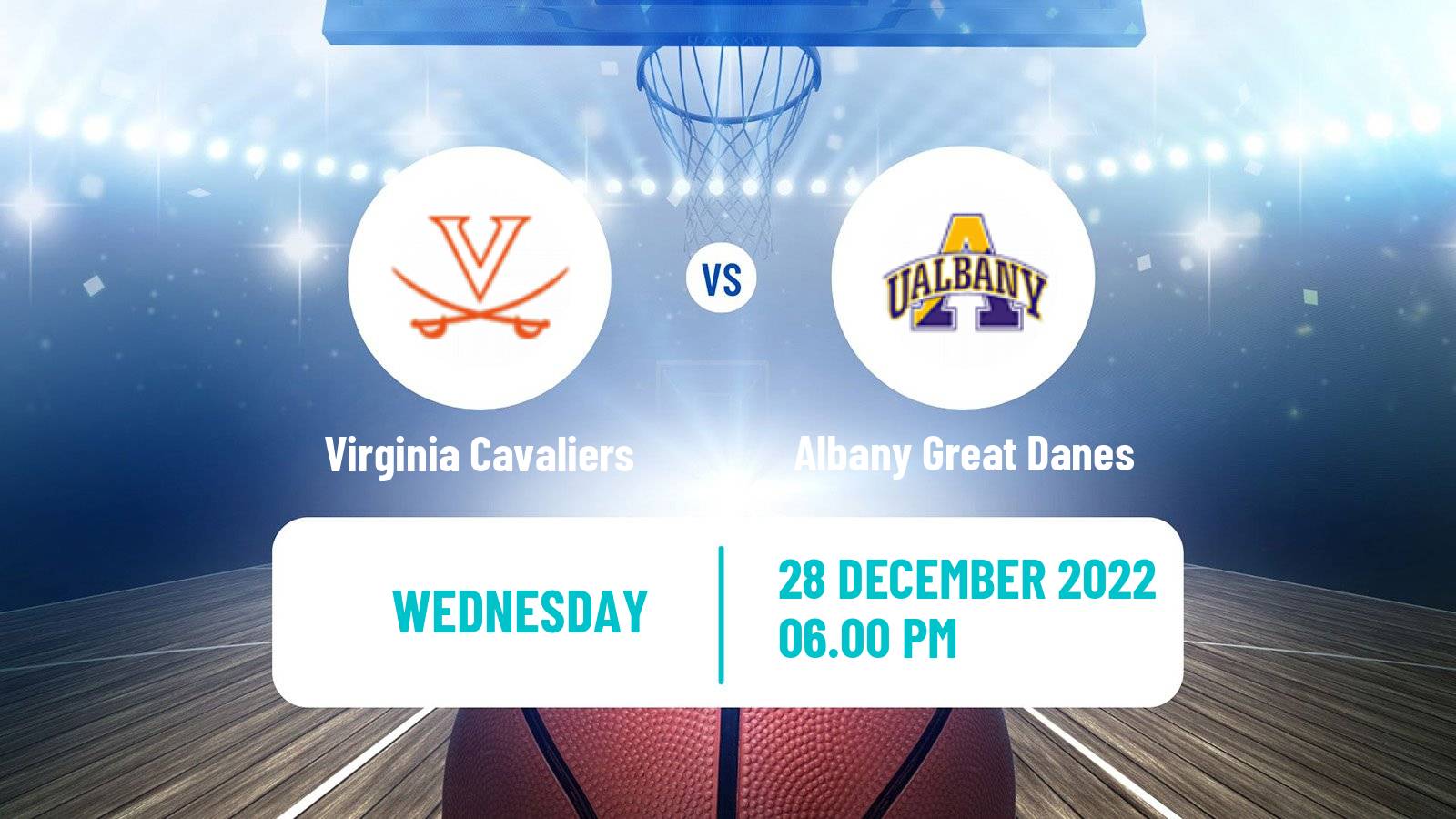 Basketball NCAA College Basketball Virginia Cavaliers - Albany Great Danes