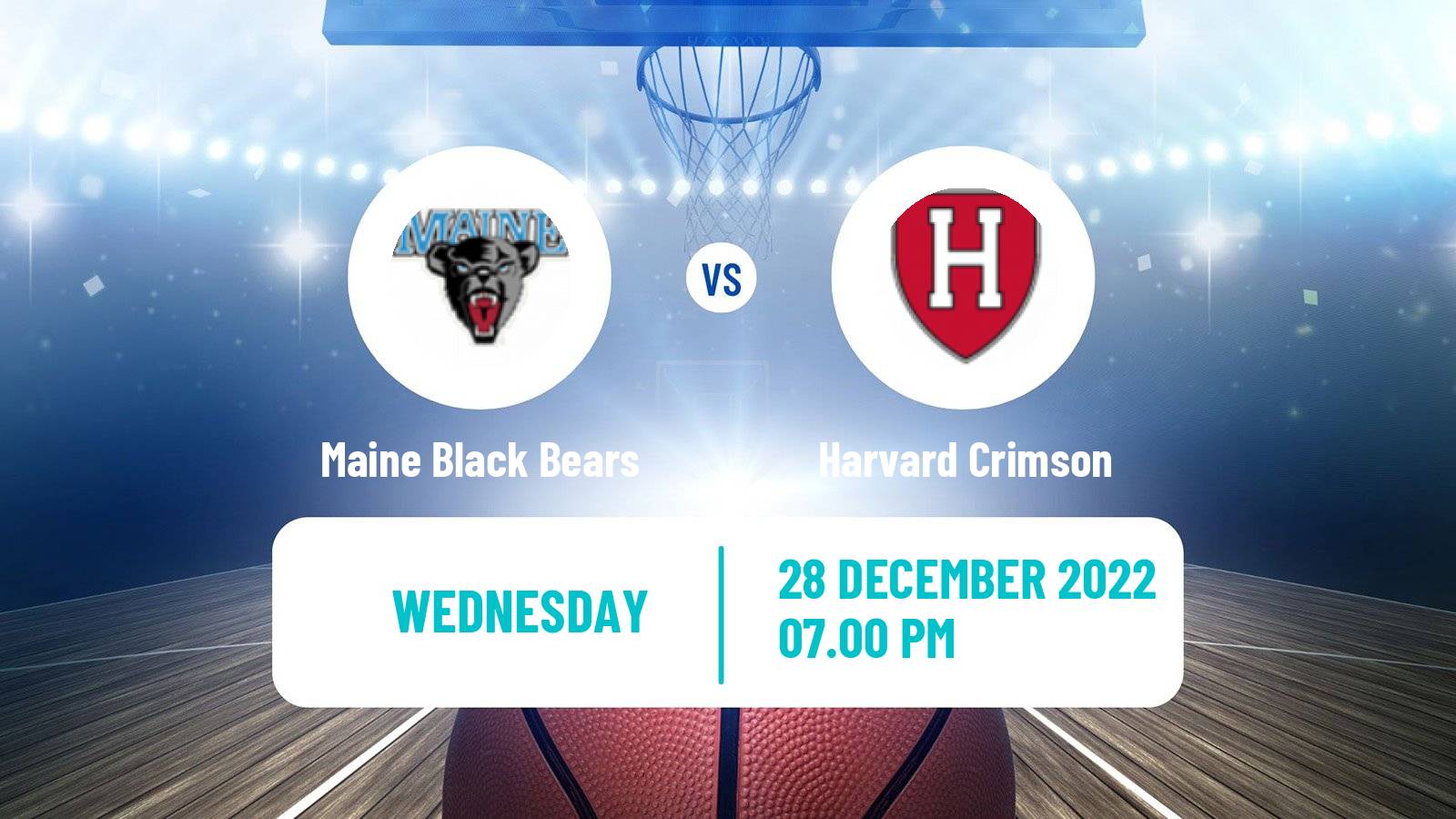 Basketball NCAA College Basketball Maine Black Bears - Harvard Crimson